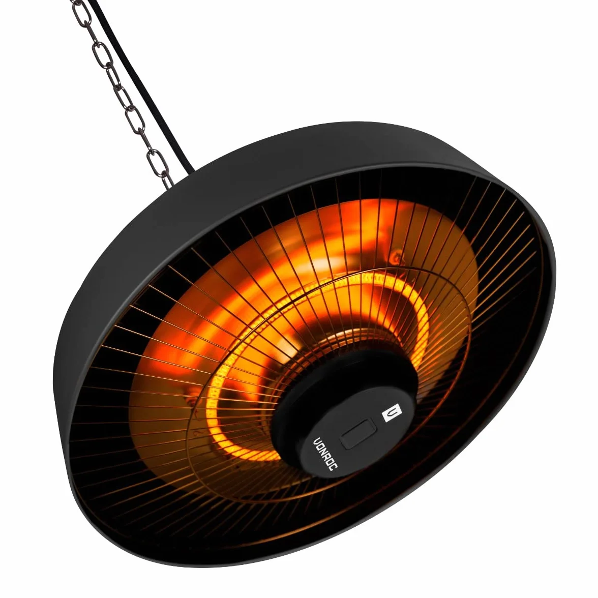 Vonroc Chauffage Terrasse Extérieur Vulcano 2000W - Chauffage Électrique Suspendu avec Télécommande
