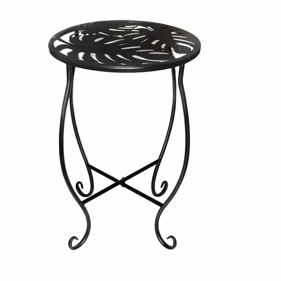Table d'appoint d'extérieur ronde 20,3 cm métal antirouille pour patio moderne