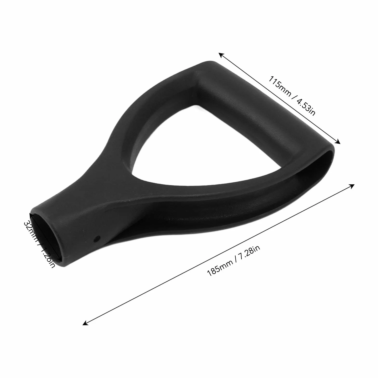 Pelle à Neige Poignée de Rechange PVC Diamètre Intérieur 32 mm Accessoires de Jardin Noir