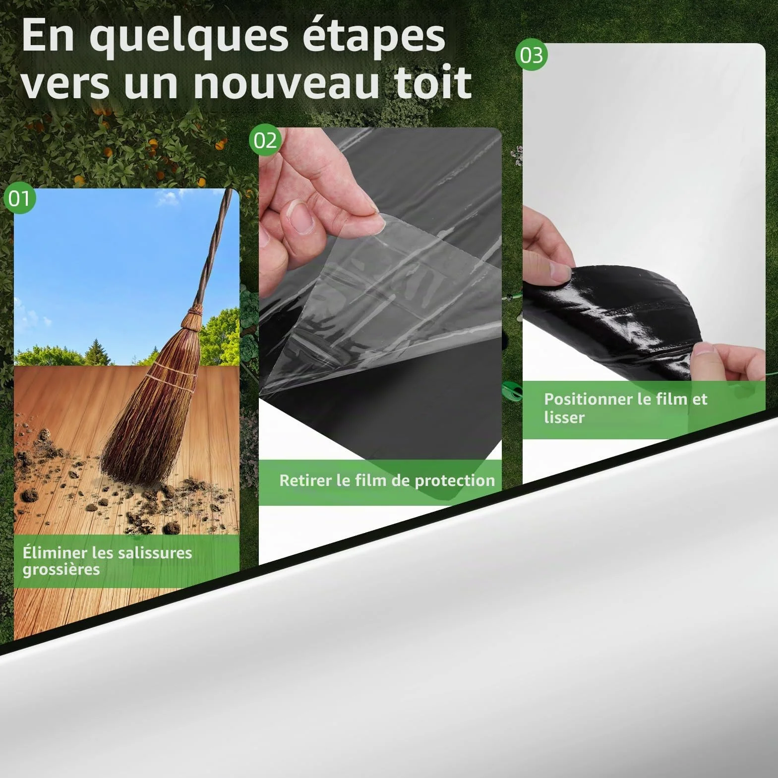 1 film de toiture en aluminium de 5 m, 5 m², adhésif bitumé autocollant pour abris de jardin, abris de voiture et abris de jardin, résistant aux UV et imperméable, gris argenté