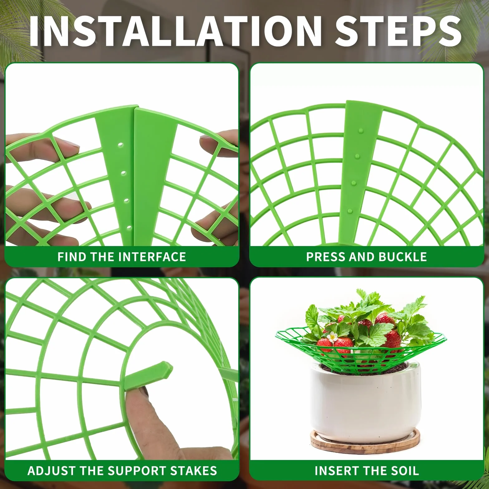 Amovible Support Culture Fraisier 15 Pièces Vert Protection Fraises Poussière Escargots