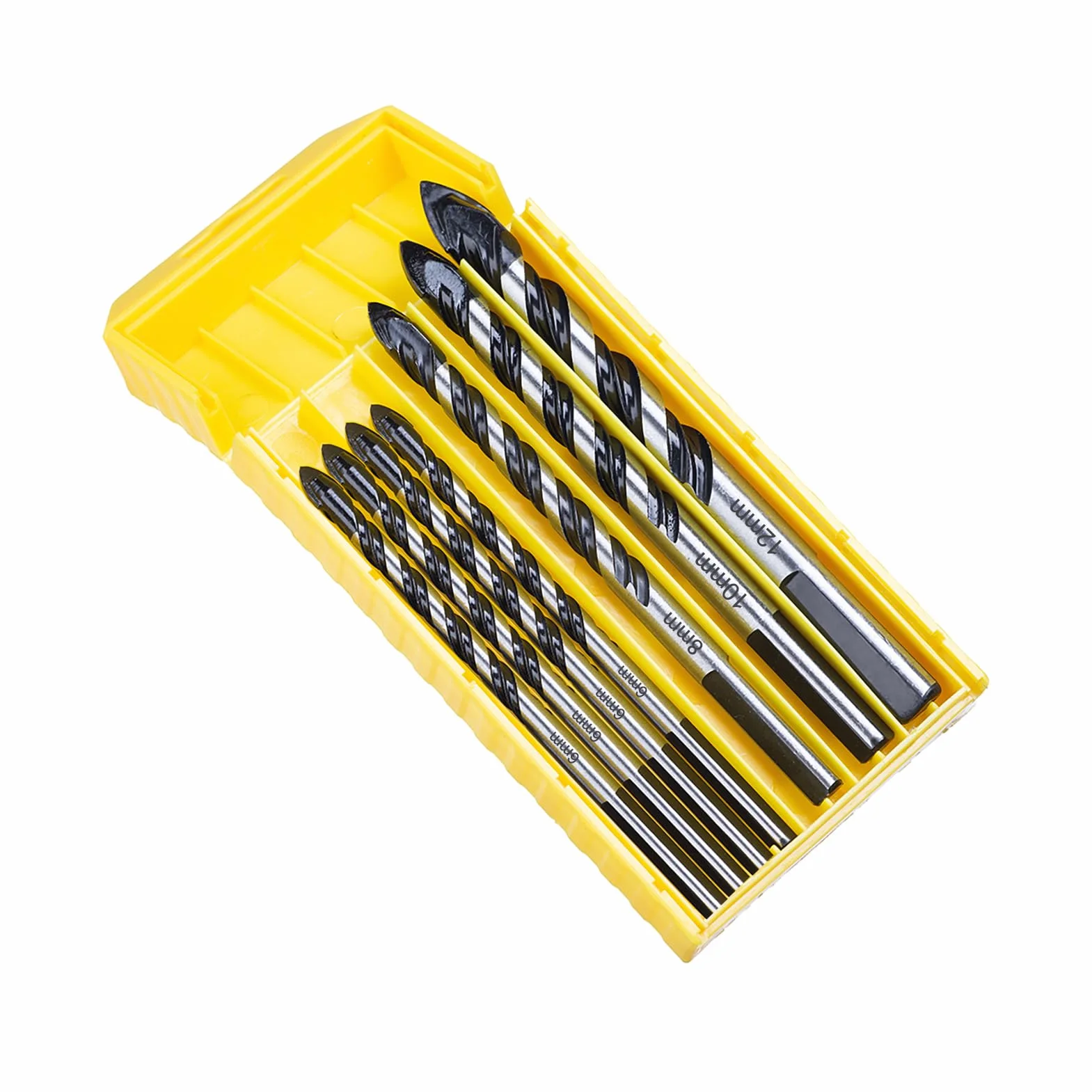 Forets à Pointe Carbure de Tungstène Ø 6-12 mm Lot de 7 pour Carrelage Porcelaine Brique Ciment Bois Verre