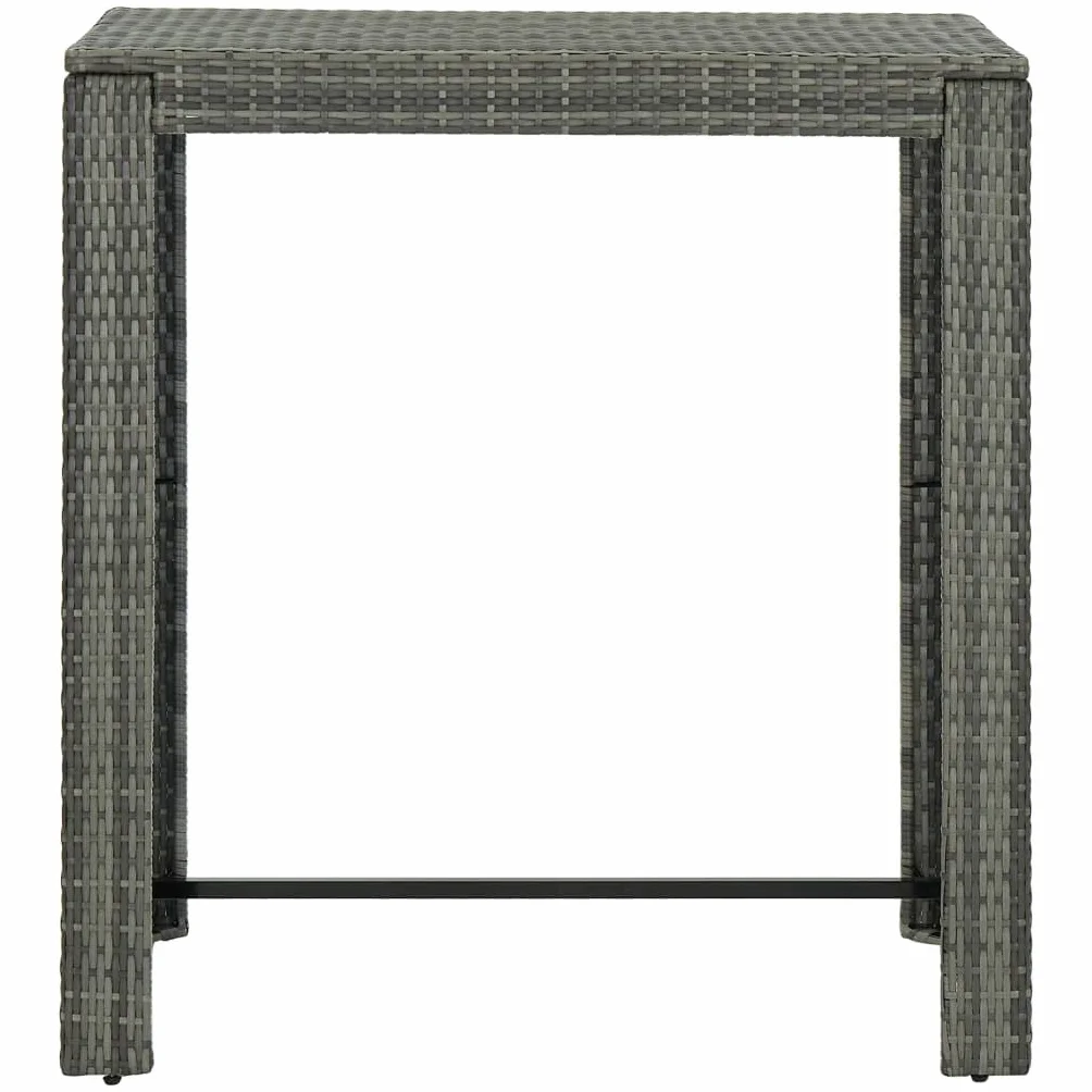 Table de Bar de Jardin Résine tressée 100x60,5x110,5 cm Gris