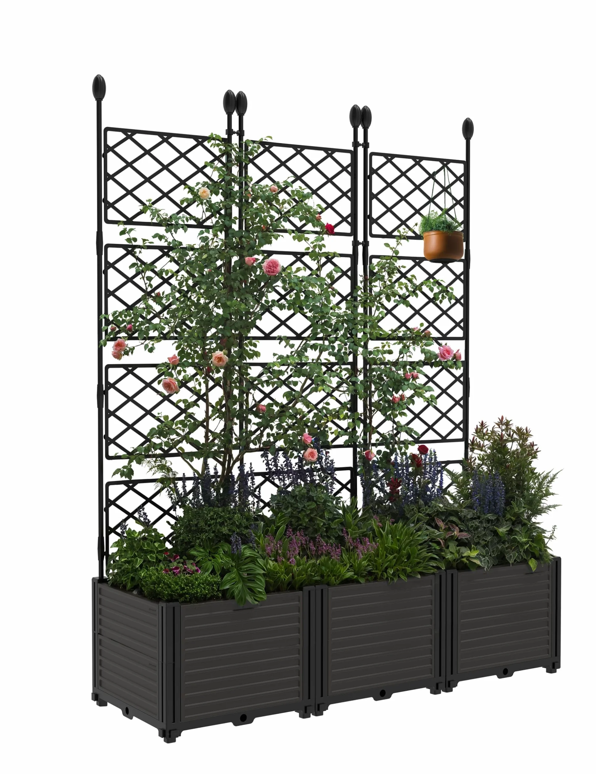 Acekool Hochbeet pour Plantes d'escalade, PP, Ensemble en 3 Parties