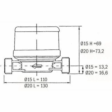 Itron - Compteur divisionnaire eau froide NARVAL 3/4 - ITRON : 6UKB15Y110BR50LCBXN_FR