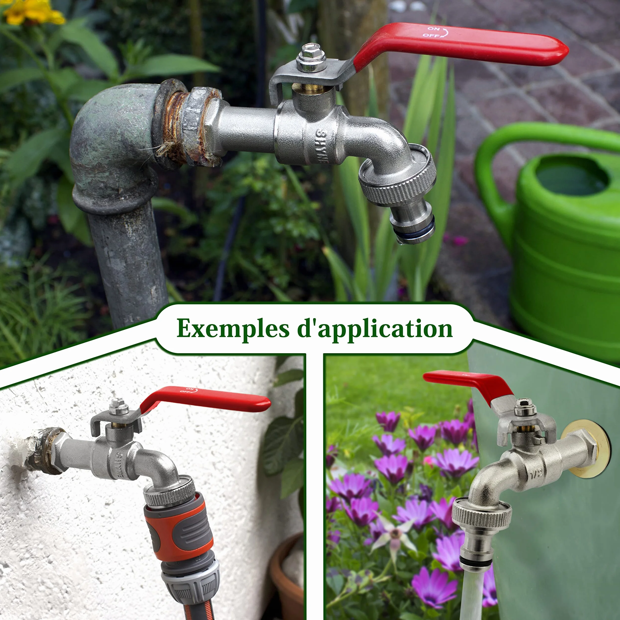 Robinet d'eau en Laiton 3/4'' Pouce (20/27) Résistant à la Rouille et au Gel pour Jardin