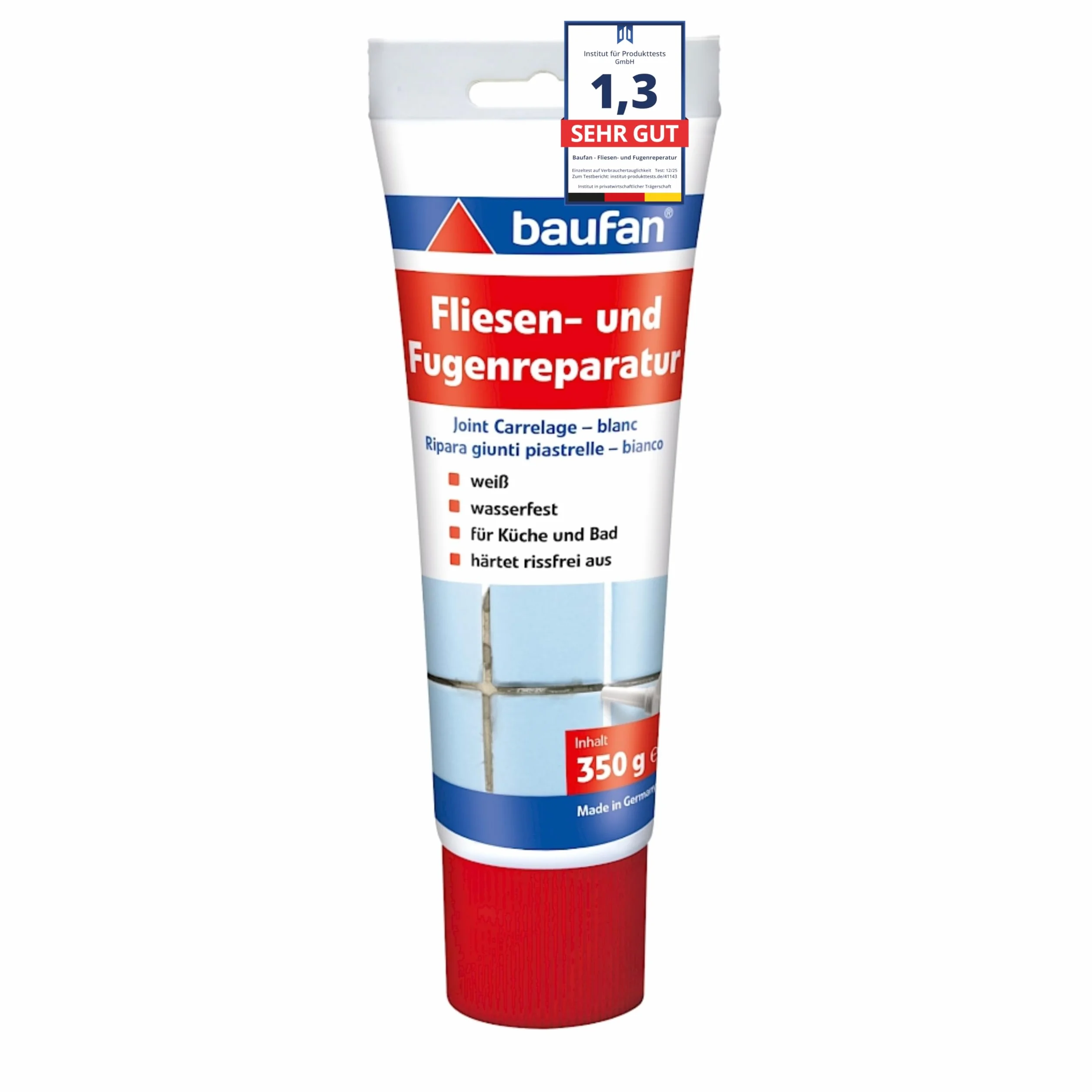 Baufan Réparation des Joints de Carrelage - Blanc I Coulis Étanche pour Carreaux Muraux Cuisine & Salle de Bain I Durcit Sans Fissure I Intérieur