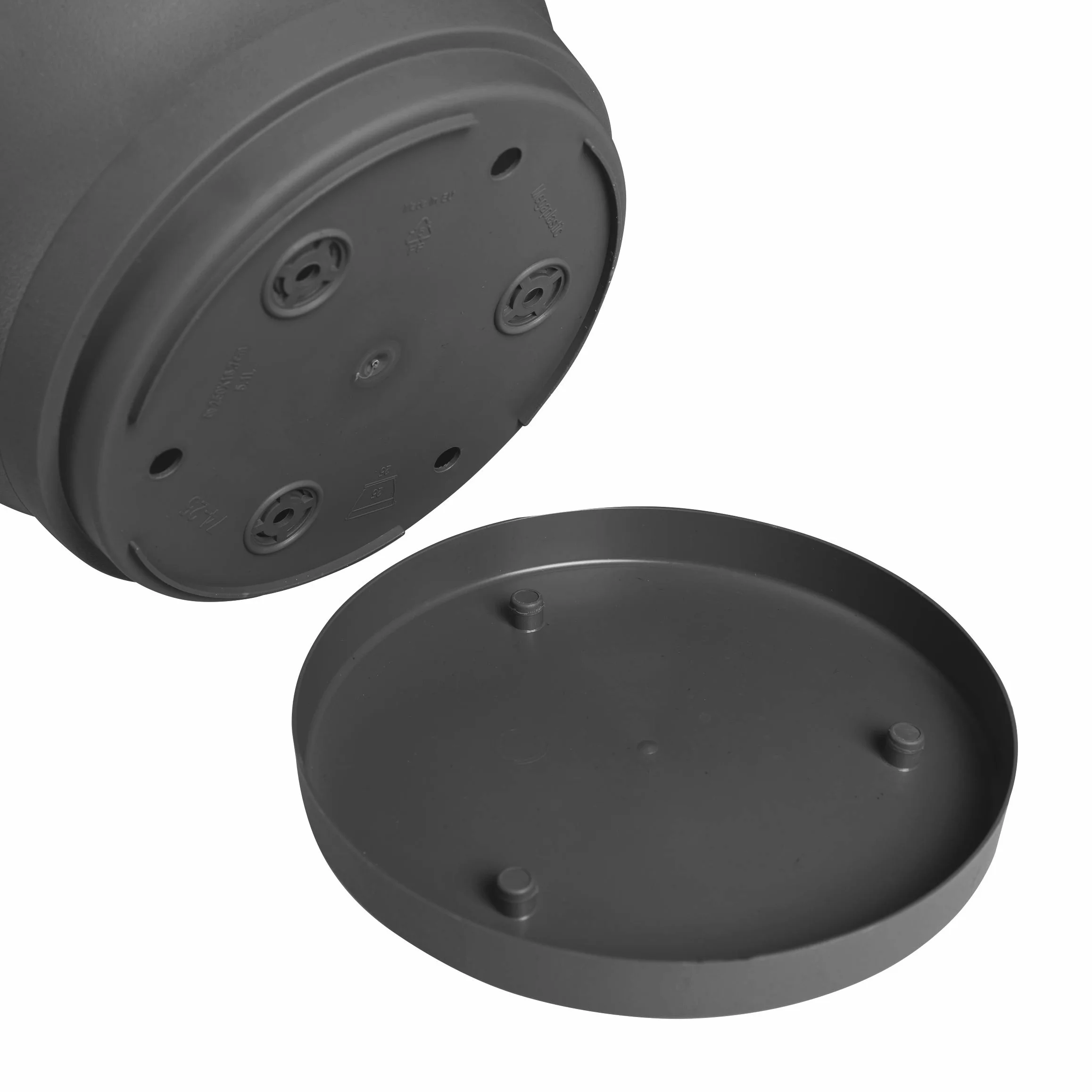 Greemotion Panier à Fleurs Suspendu Lea, Pot de Fleurs Plastique Ø 25 cm, Anthracite