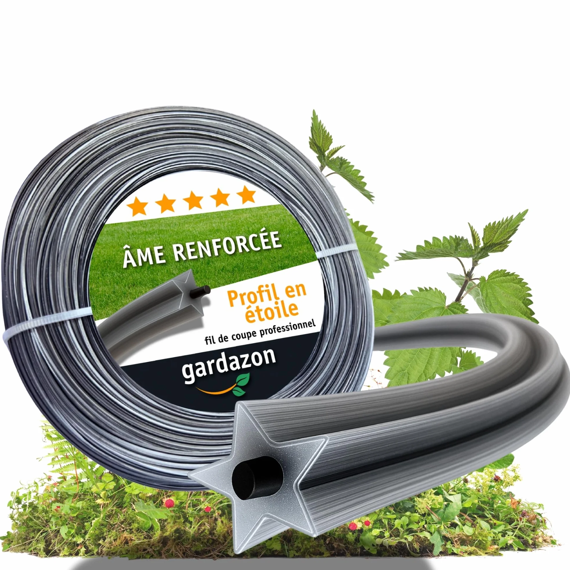 Fil de débroussailleuse 3mm 50m coupe-bordure rotatif renforcé incassable