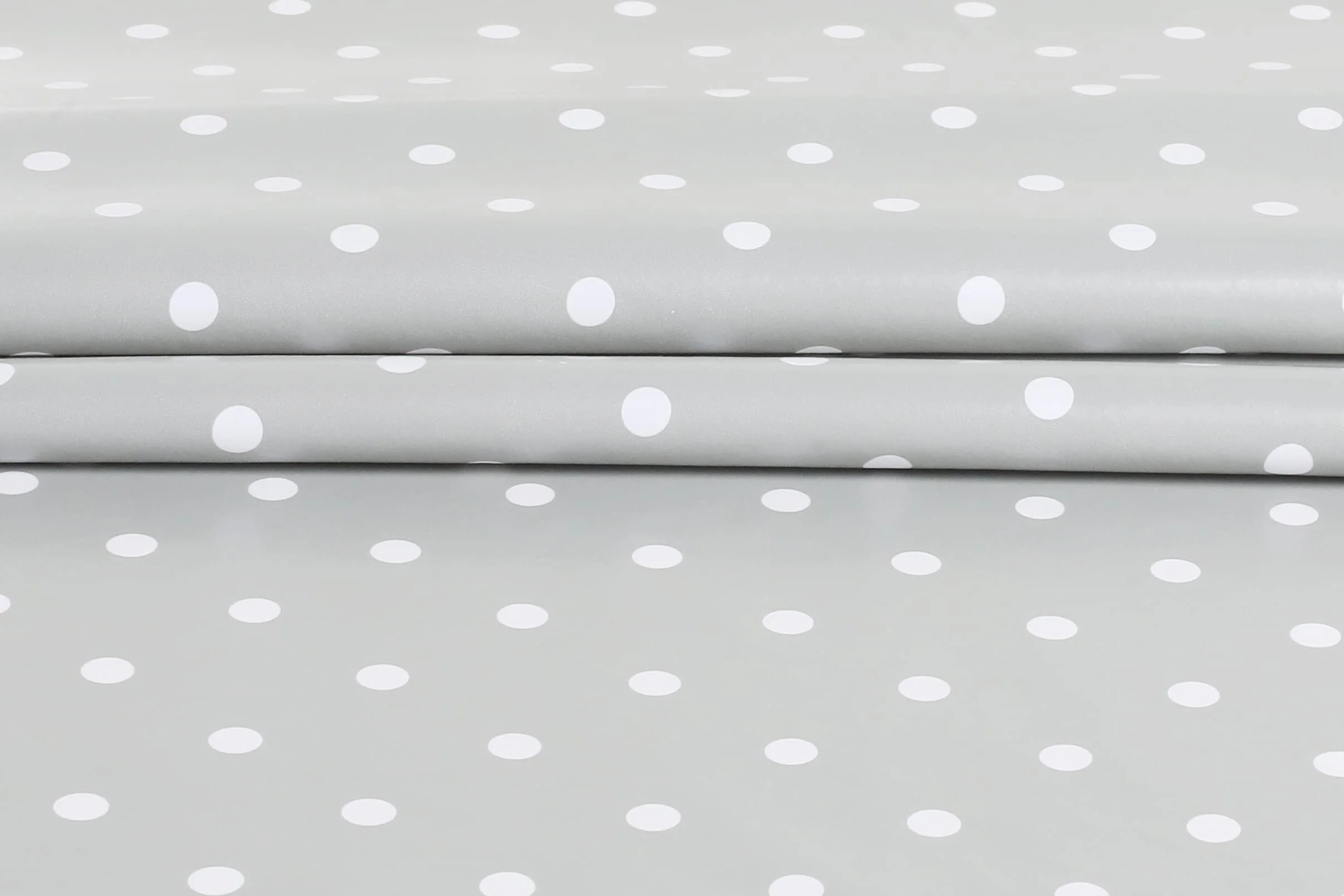 Home Direct Nappe Toile cirée PVC Ronde 140 cm x 55 cm Petit Pois Gris Clair