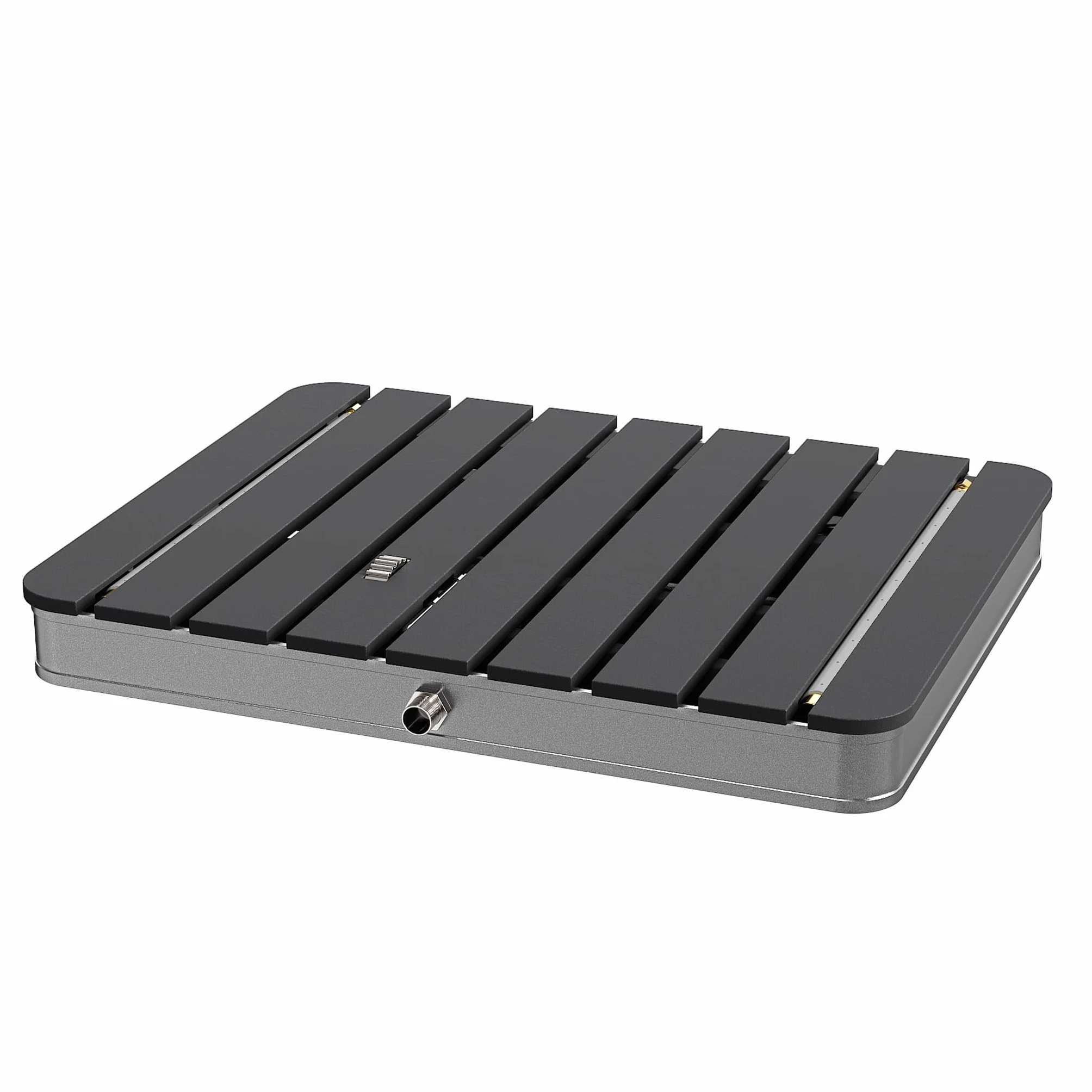 Gartendusche WPC/Aluminium Camping Dusche mobil rutschfest Anthrazit Rechteck