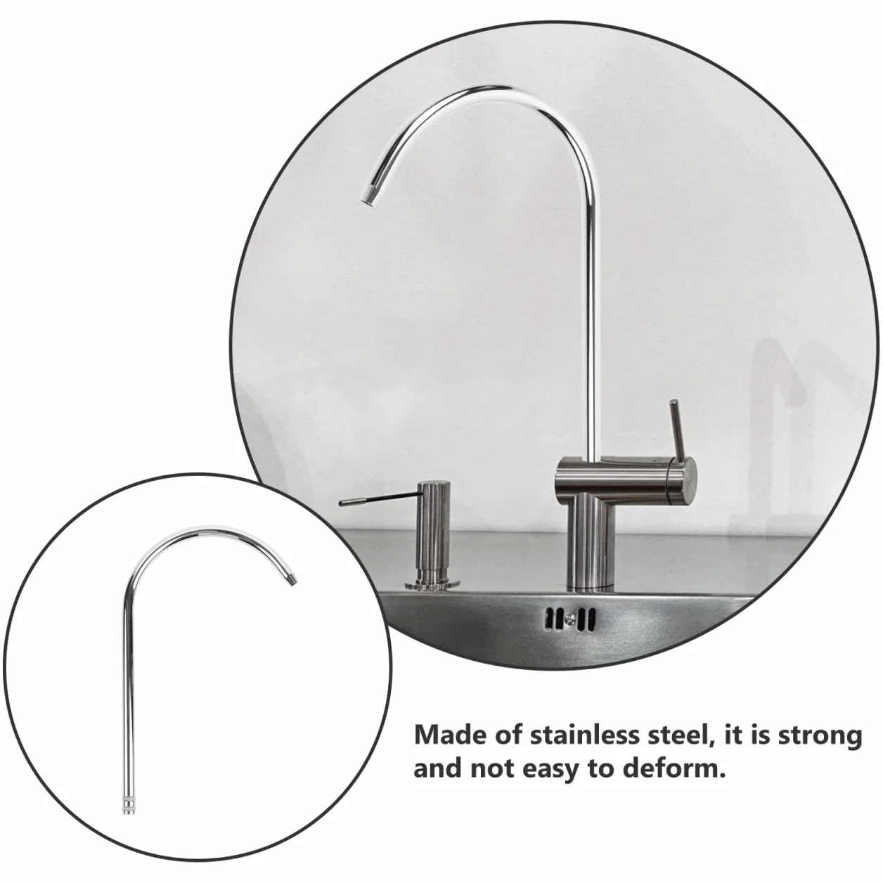 OSALADI Tube Coude Inoxydable pour Cuisine Accessoire Acier Inox Tube de Remplacement pour Distributeur d'Eau Installation Facile et Design Moderne Compact