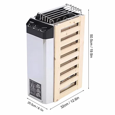 Acouto Poêle de Sauna Électrique en Acier Inoxydable, 3 KW, avec Contrôle Thermostatique Intelligent pour Petites Salles de Sauna
