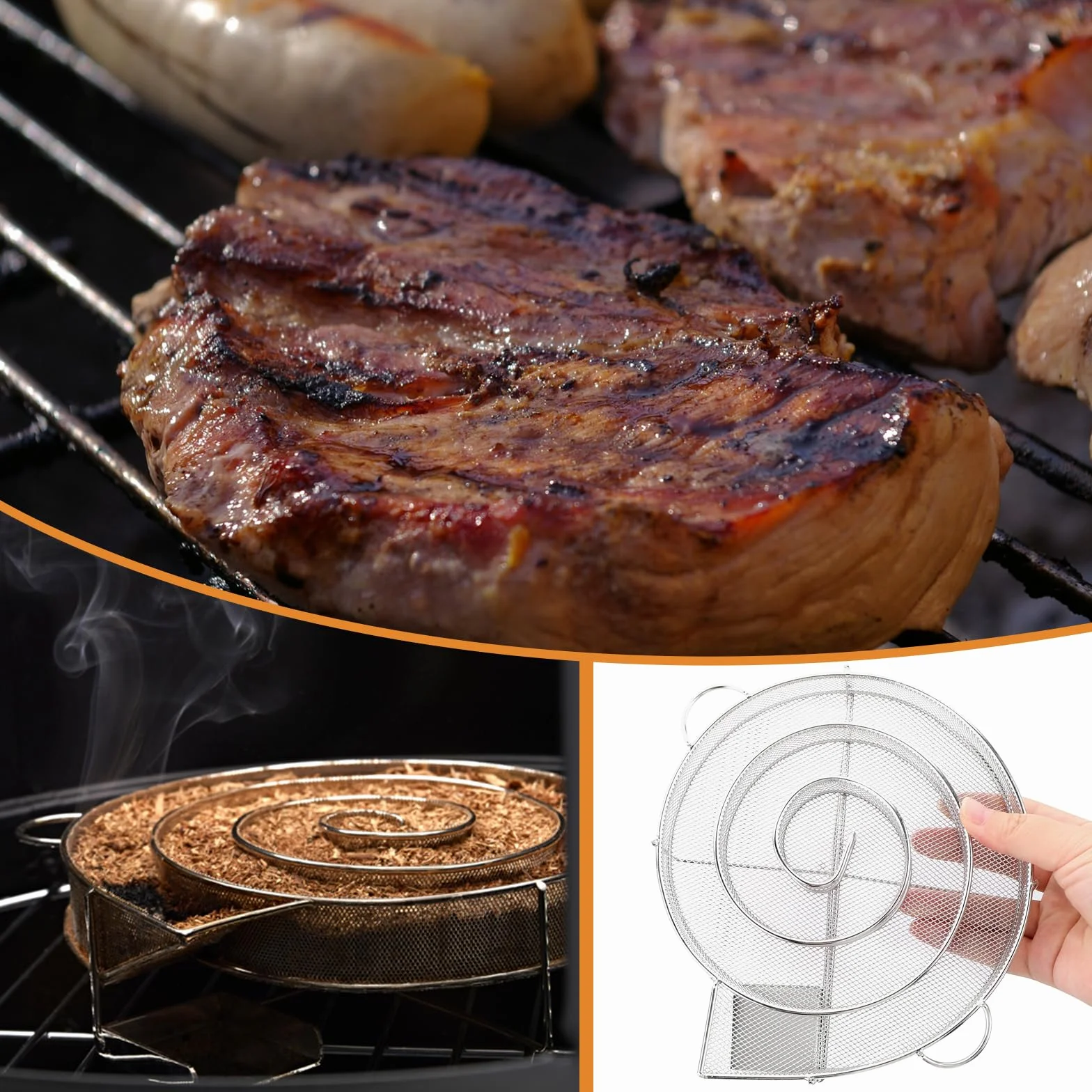 Générateur de fumée froide en acier inoxydable pour fumoir viande et poissons, serpentin fumoir à froid pour barbecue