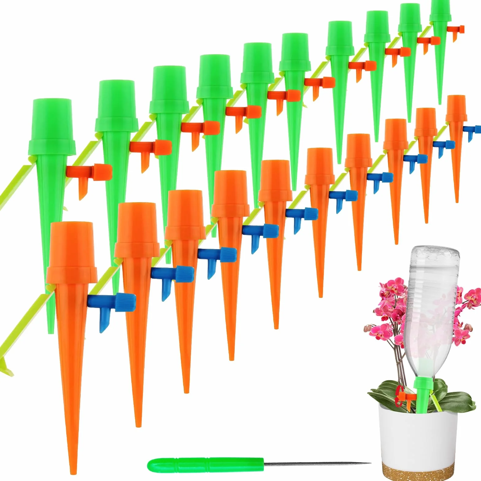 Amzeeniu Goutte à Goutte Kit Arrosage 21 pièces avec Vannes réglables Cone d'arrosage