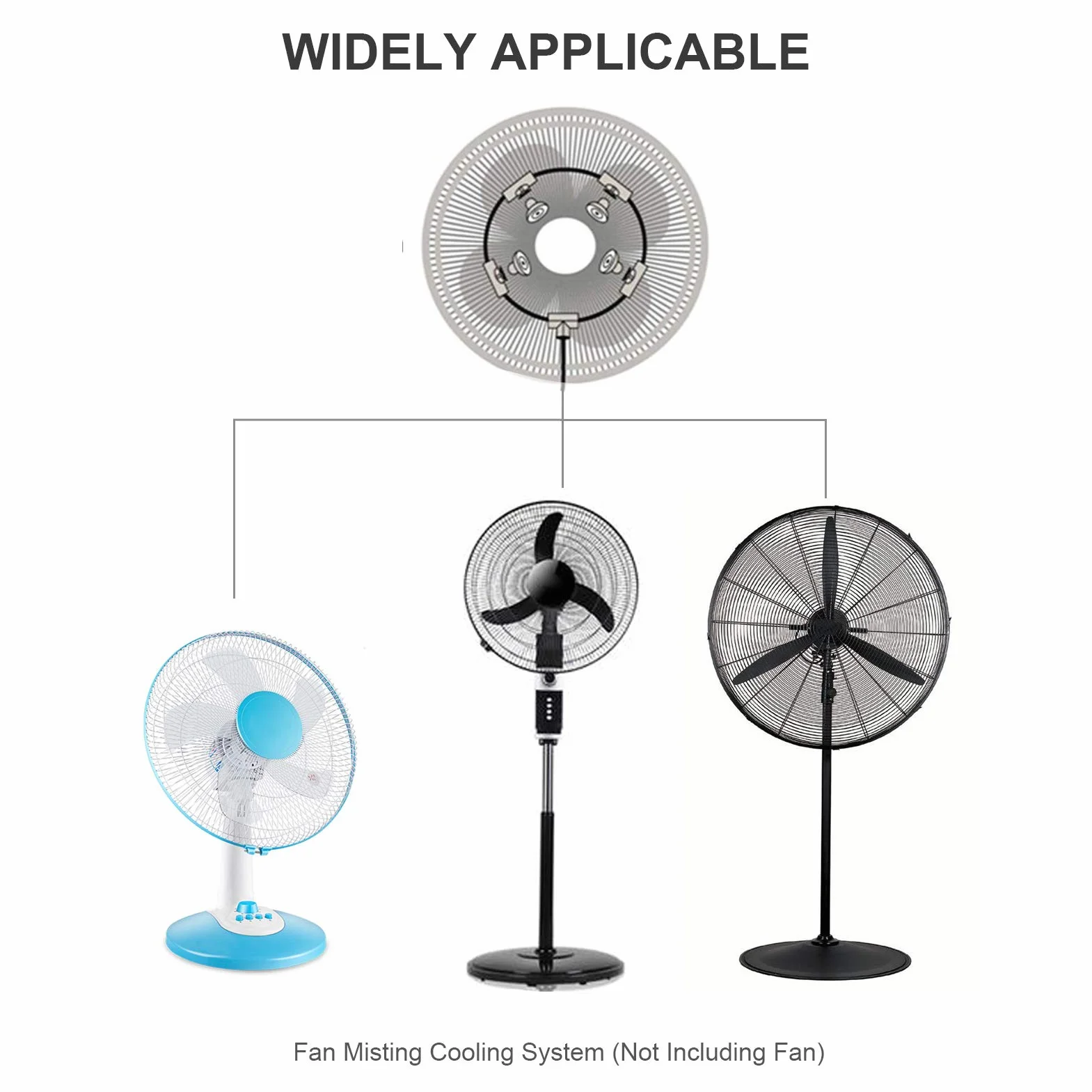 Kit de ventilateur brumisateur extérieur 5 buses laiton refroidissement patio 40,6