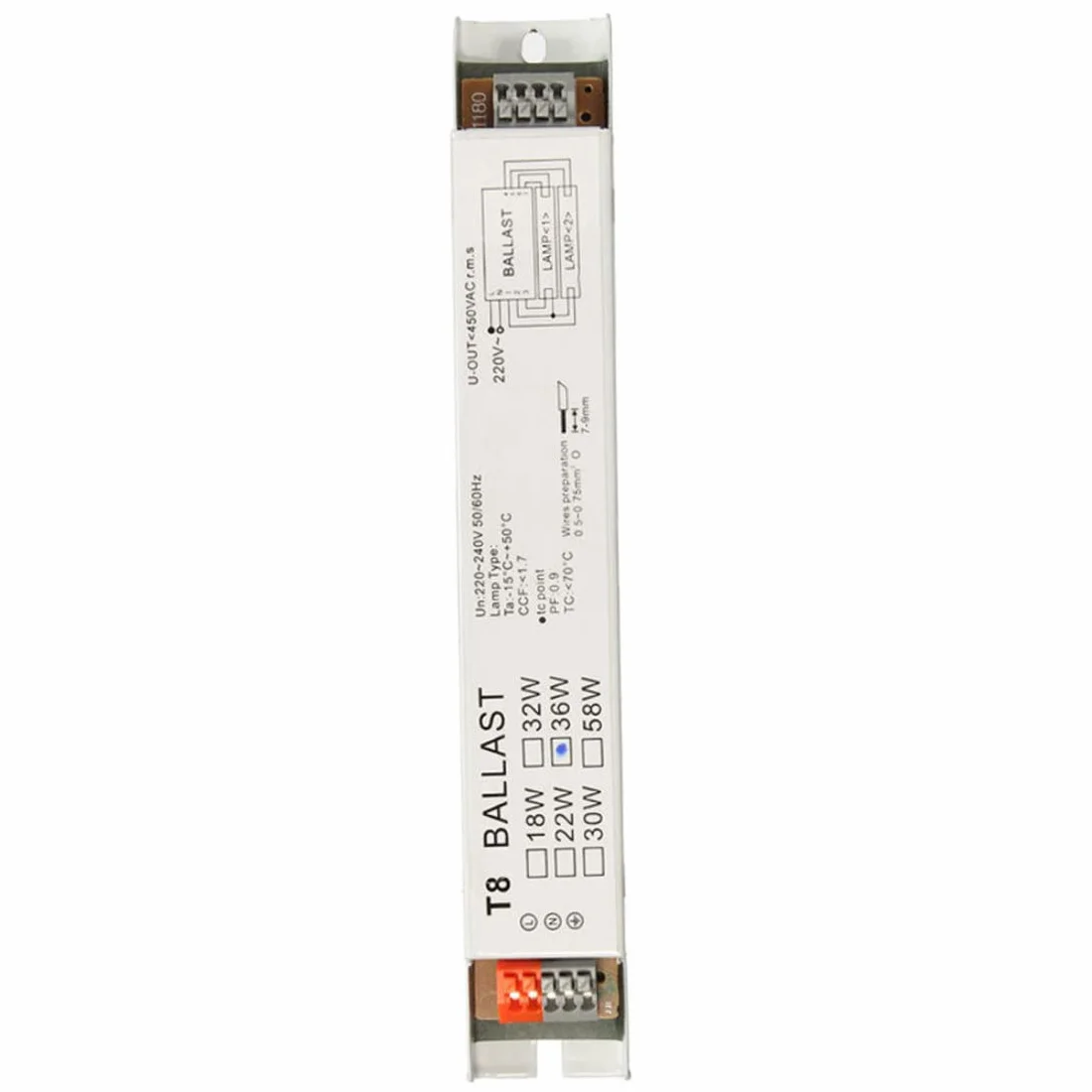 Ballast électronique T8 Tube fluorescent de ballast électronique, 2x36W Tension à large tension lumière fluorescente start de démarrage de la lampe de sauvegarde d'énergie