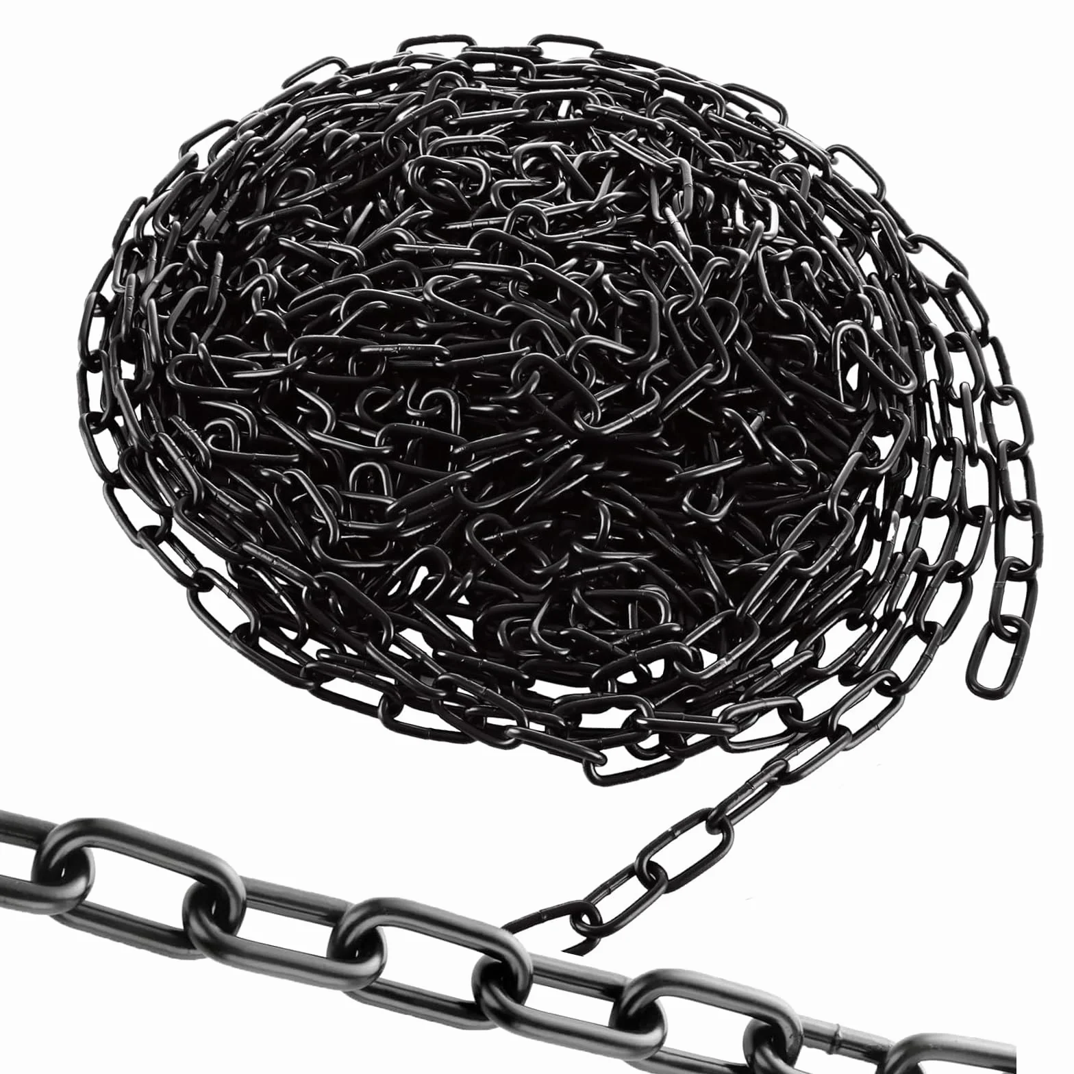 Chaîne noire 10 m 3 mm - Chaîne de sécurité pour suspendre des clôtures, chaîne à bascule, chaise suspendue, chaîne de lampe, chaîne pour chien, chaîne pivotante, séchage de la chaîne à linge en fer