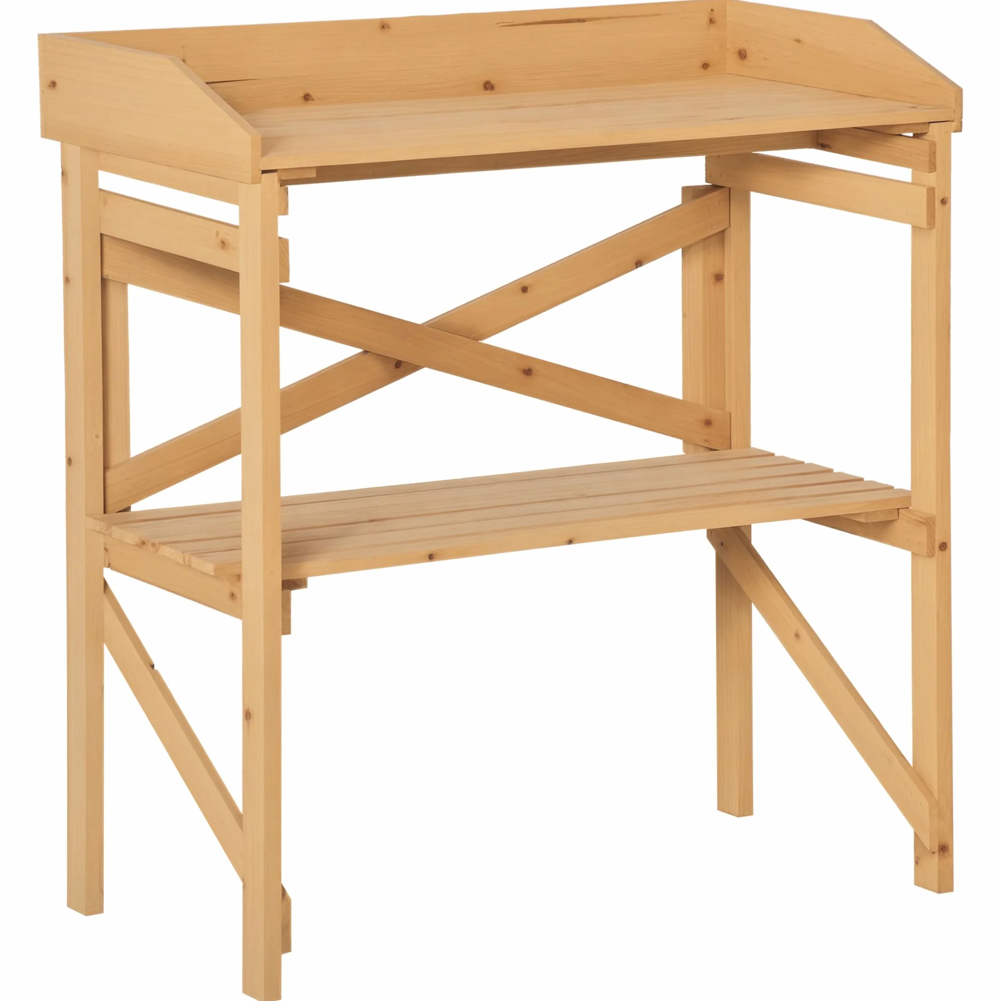 Outsunny Table de rempotage Plateau avec rebords Bois Sapin pré-huilé