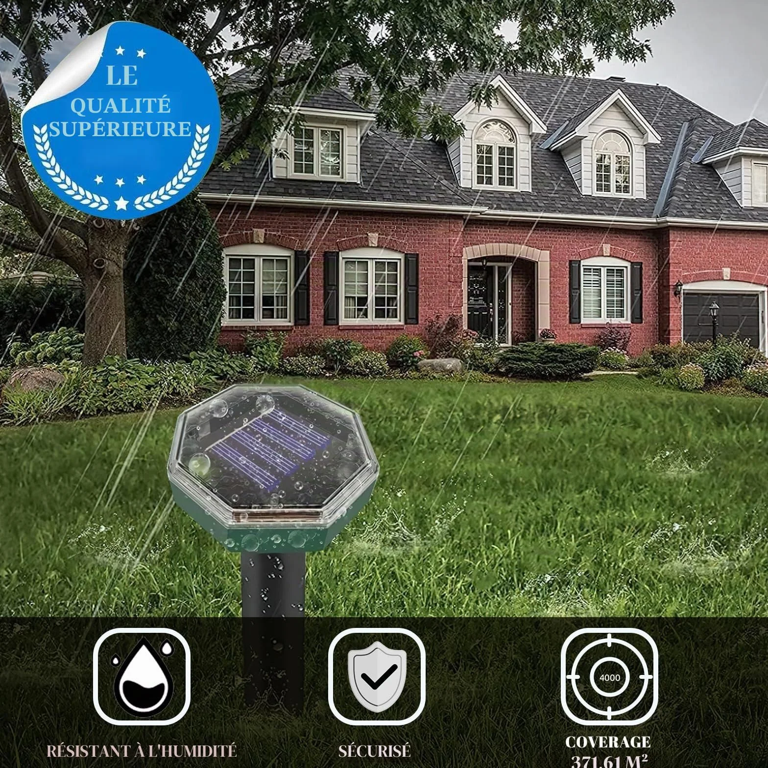 Répulsif Taupe Solaire à Ultrason RosyFate Lot de 4 Anti Taupe IP65 Imperméable