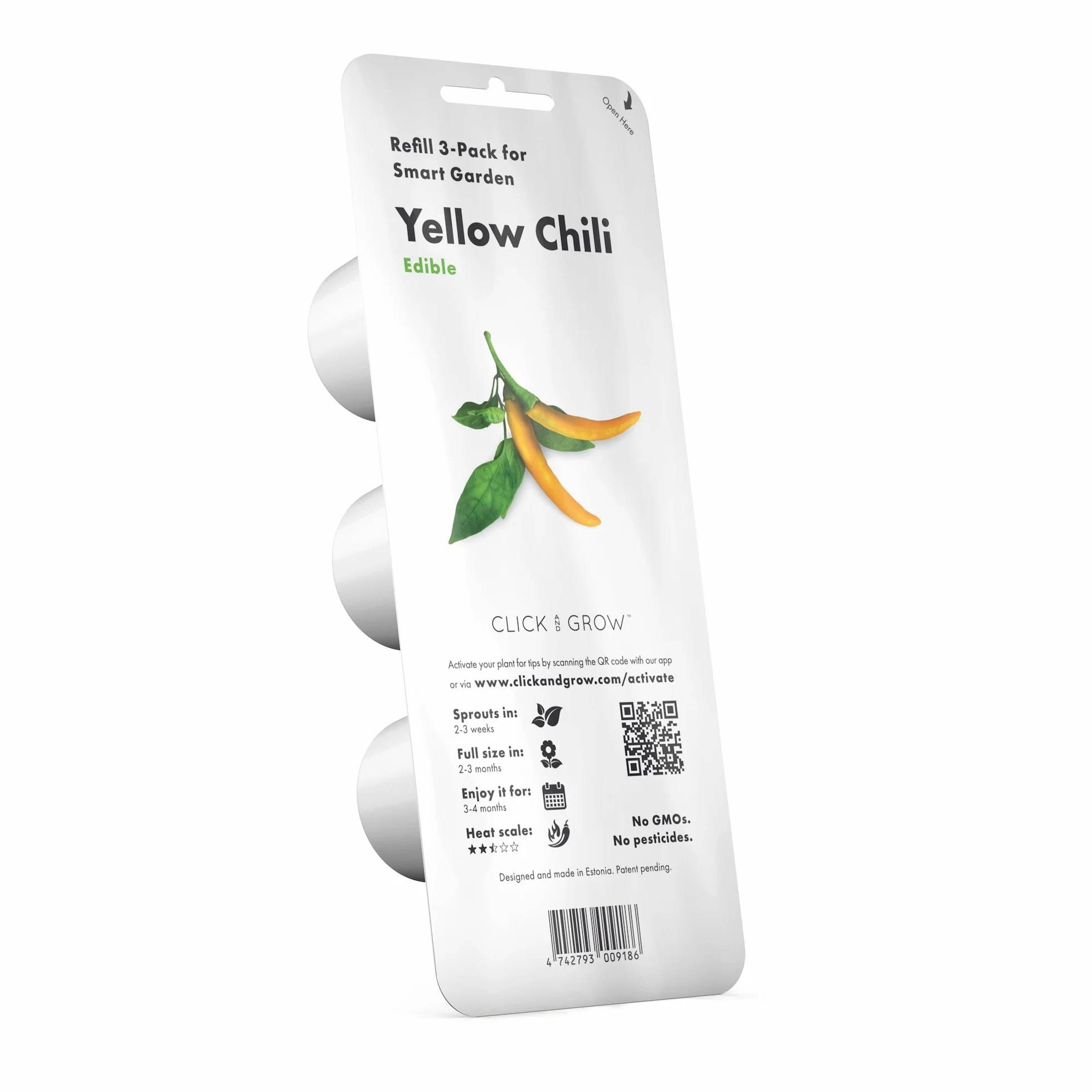 Click & Grow Capsules Piment Jaune Pack de 3 Recharges Potager Intérieur