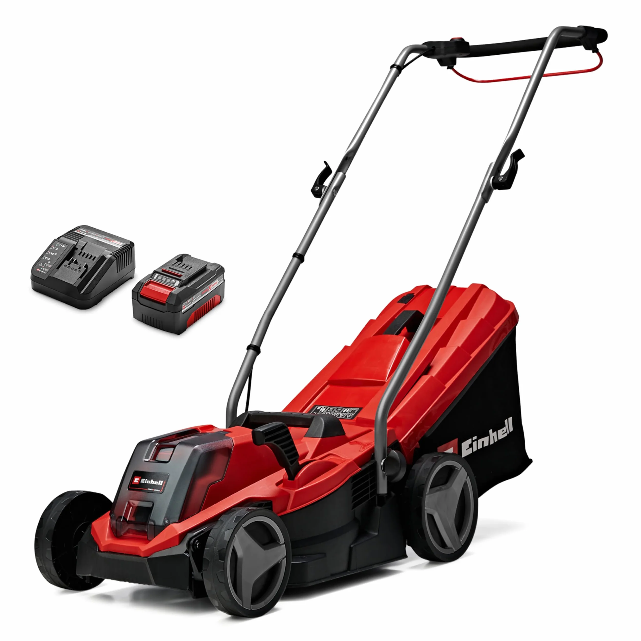 Einhell Tondeuse à Gazon sans Fil GE-CM 18/33 Li Kit Power X-Change 18V Largeur de Coupe 33cm Surface 200 m² Batterie 4,0 Ah