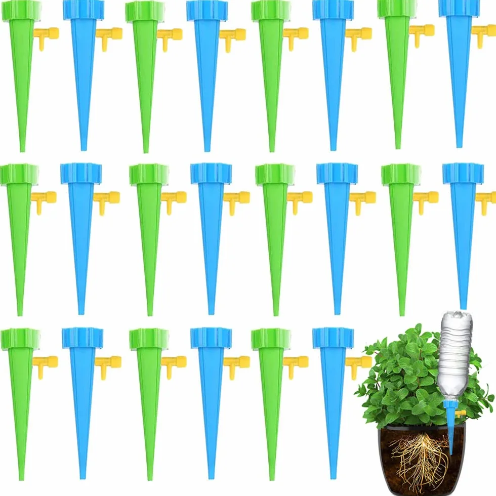 Goutte à Goutte Pot de Fleur Bouteille Irrigation Automatique 40pcs avec Vannes pour Jardin