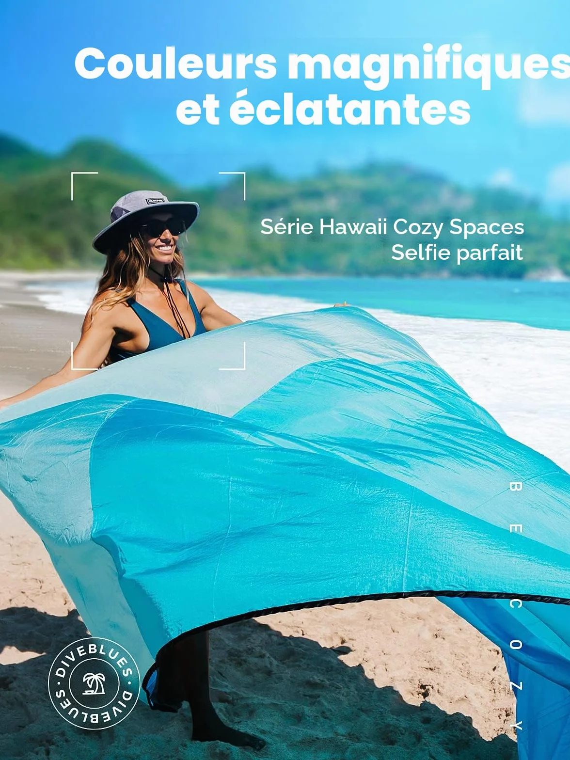 OCOOPA Grande Couverture de Plage 210 x 200cm Imperméable Anti Sable Pique-Nique