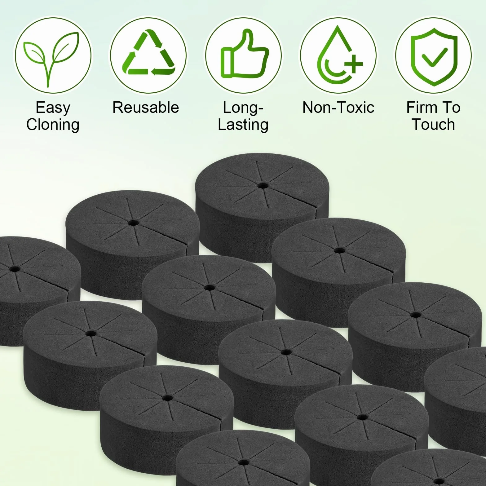 M METERXITY 30-Pack Colliers De Clonage Inserts Hydroponique Éponges DIY pour Pots À Filet De 2" Noir