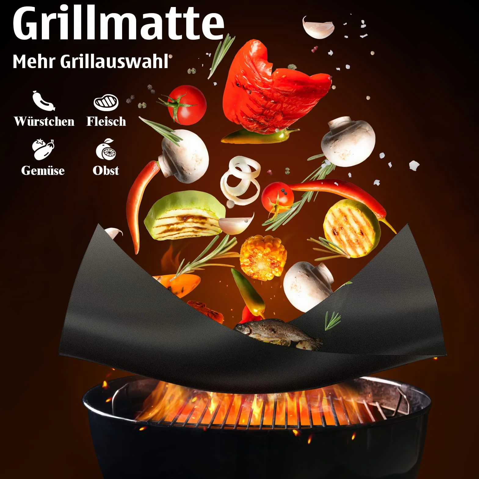 Grilliance Kit d'accessoires pour Barbecue Professionnel, 26 pièces en Acier Inoxydable avec Boîtier Aluminium Marron