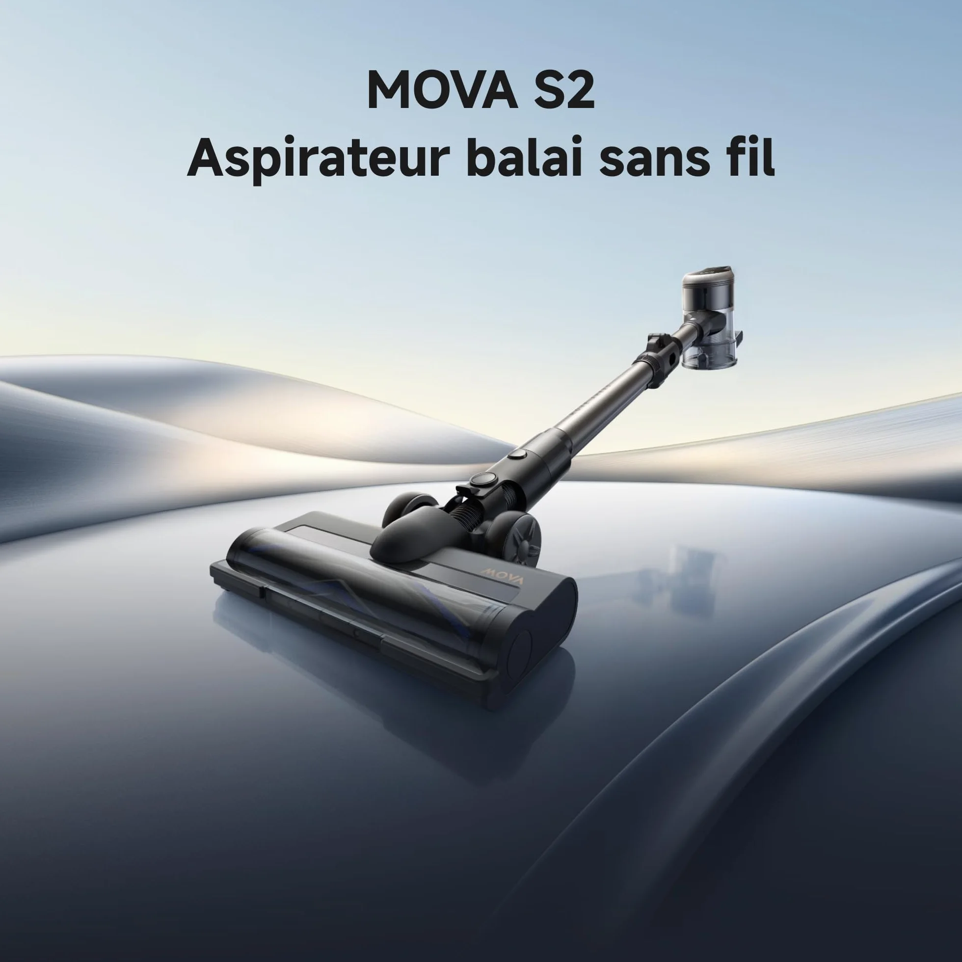 Mova Aspirateur Balai sans Fil S2 36000Pa Autonomie 60 Min Filtration 99,9% Anti-nœuds