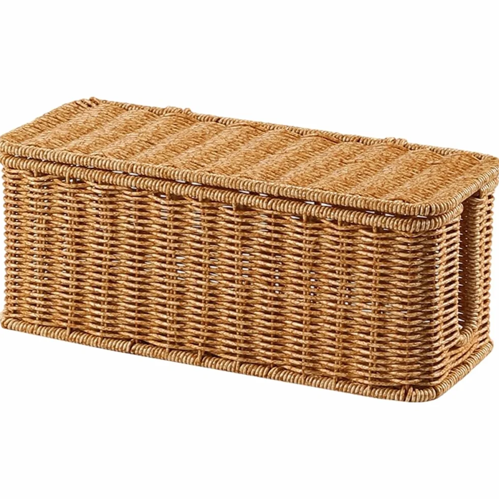 Boîte De Rangement pour Multiprise Style Osier, Idéale pour Organiser Les Câbles De Bureau, Les Chargeurs Les Adaptateurs De Prise Électrique. Elle Permet Également De Dissimuler Les Fils Les