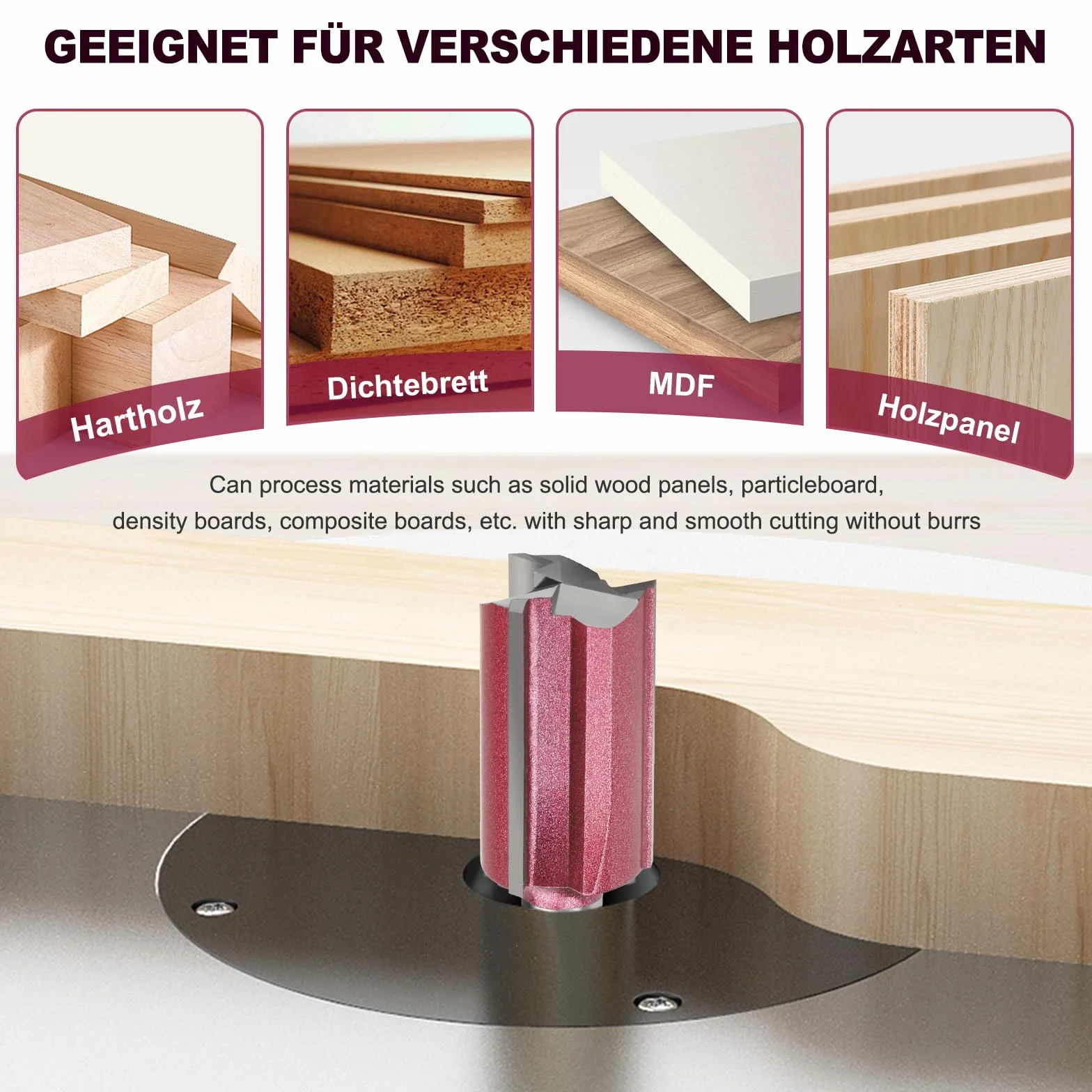 Fraise à rainurer à tige de 8 mm, Ø 3 mm, longueur de travail 8 mm, fraise à rainurer professionnelle en carbure de tungstène standard pour bois, plaque de densité, accessoires, fraise à main