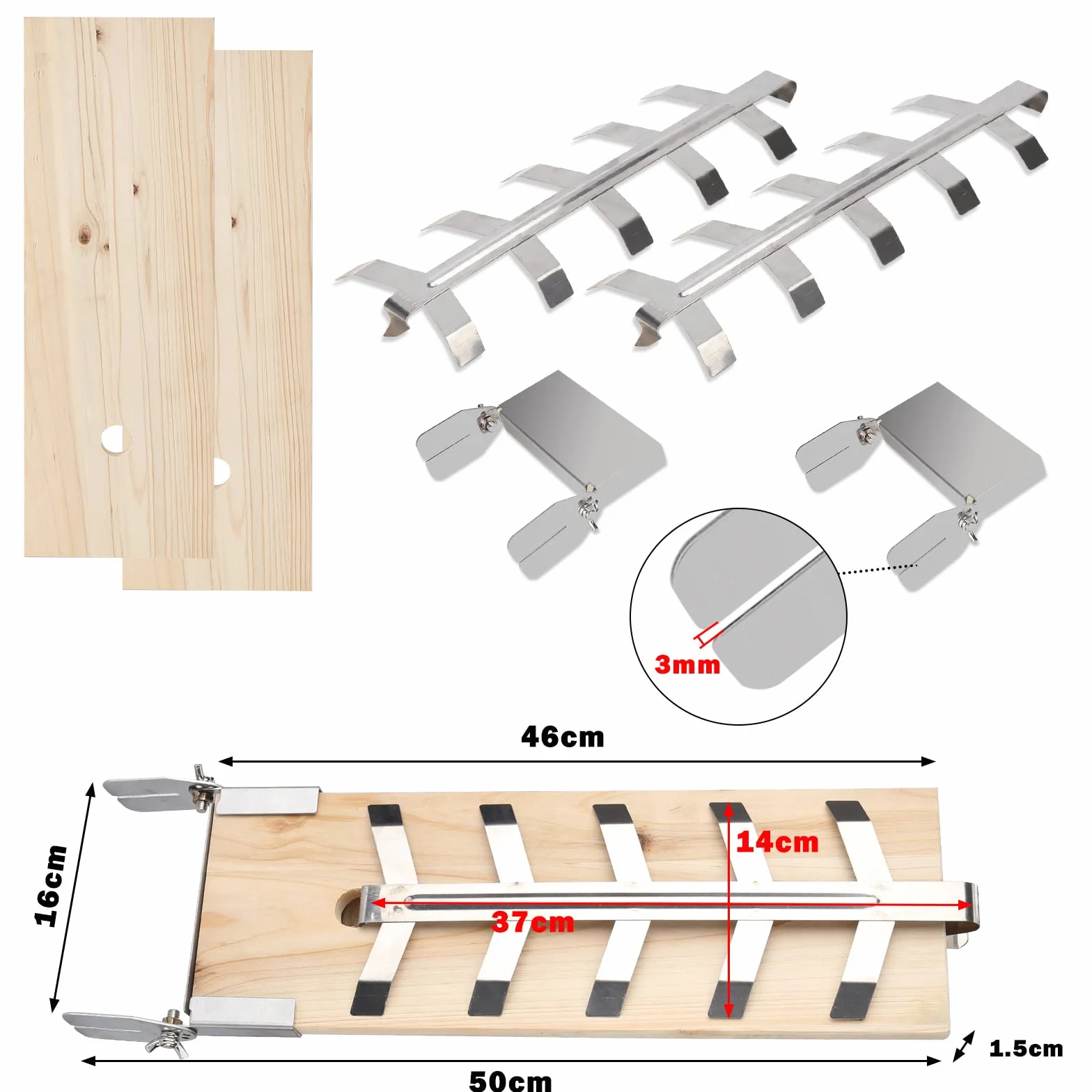Planches à saumon flammé Ikodm avec support réversible 2,5 kg cèdre