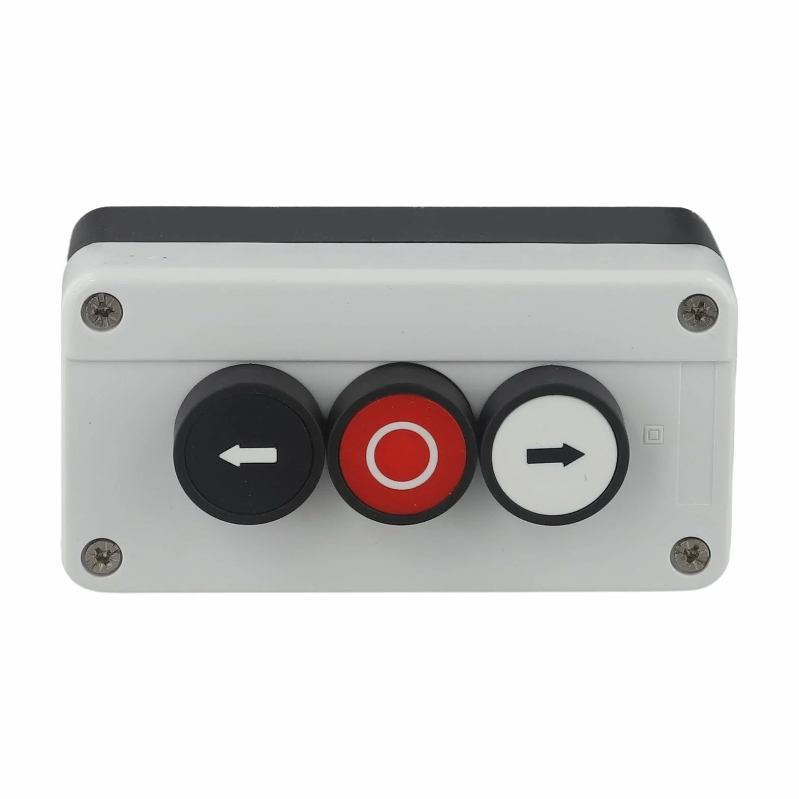 Boîtier de commande à bouton poussoir avec trois positions et design étanche pour une gestion électrique fiable