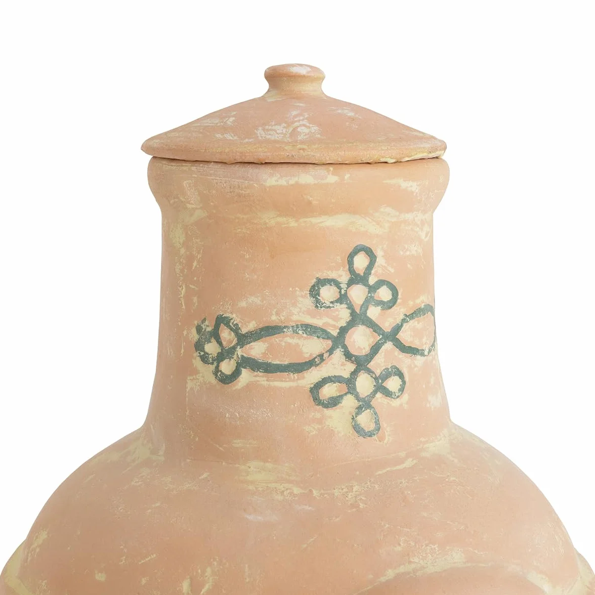 CHARLES BENTLEY Cheminée mexicaine en argile terracotta avec grille BBQ 75x35cm