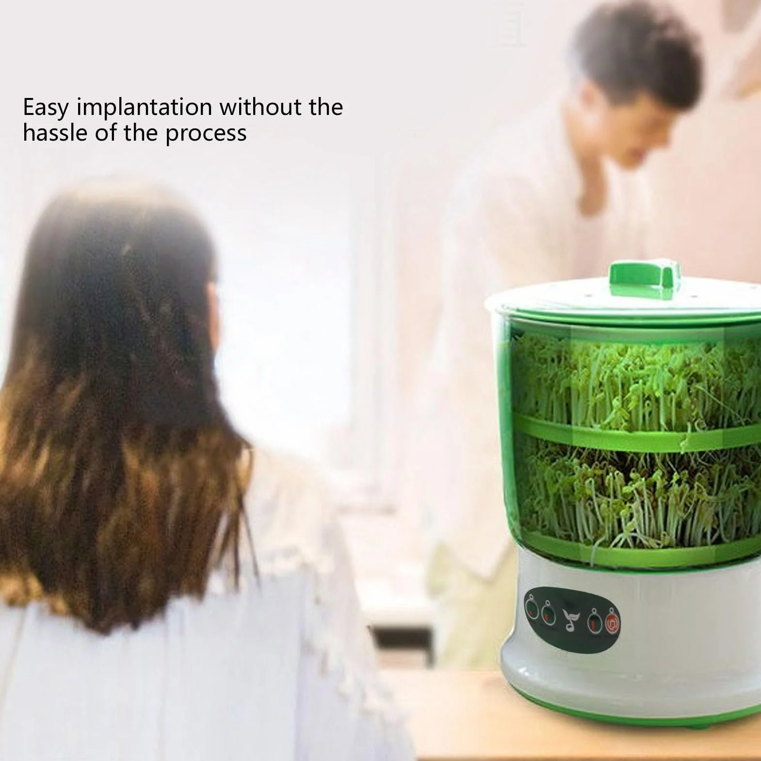 Automatique Machine de Germination de Haricots 2 Couches, Germoir Intelligent LED, Prise UE 220V