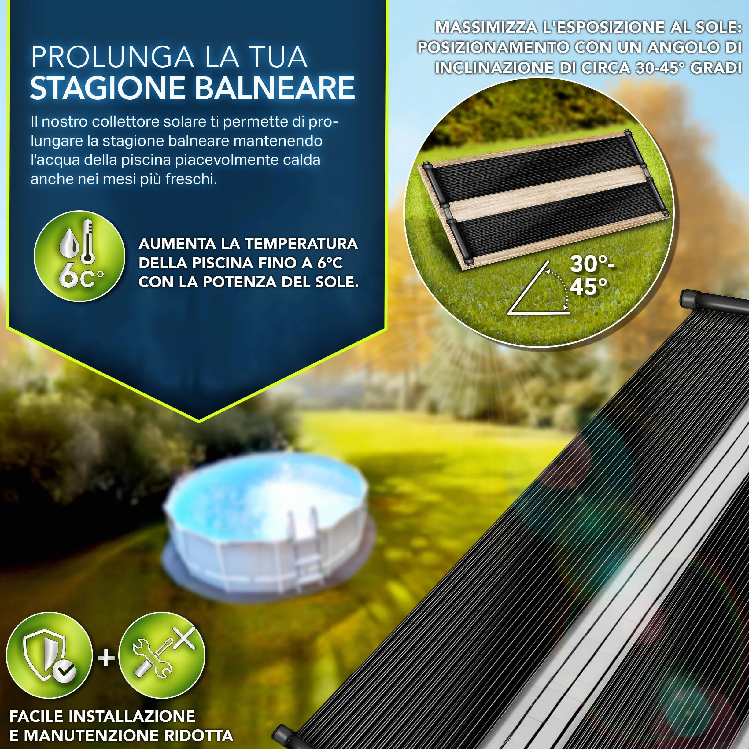 Tillvex Chauffage Solaire pour Piscine 120 x 500 cm Réchauffeur Solaire Écologique