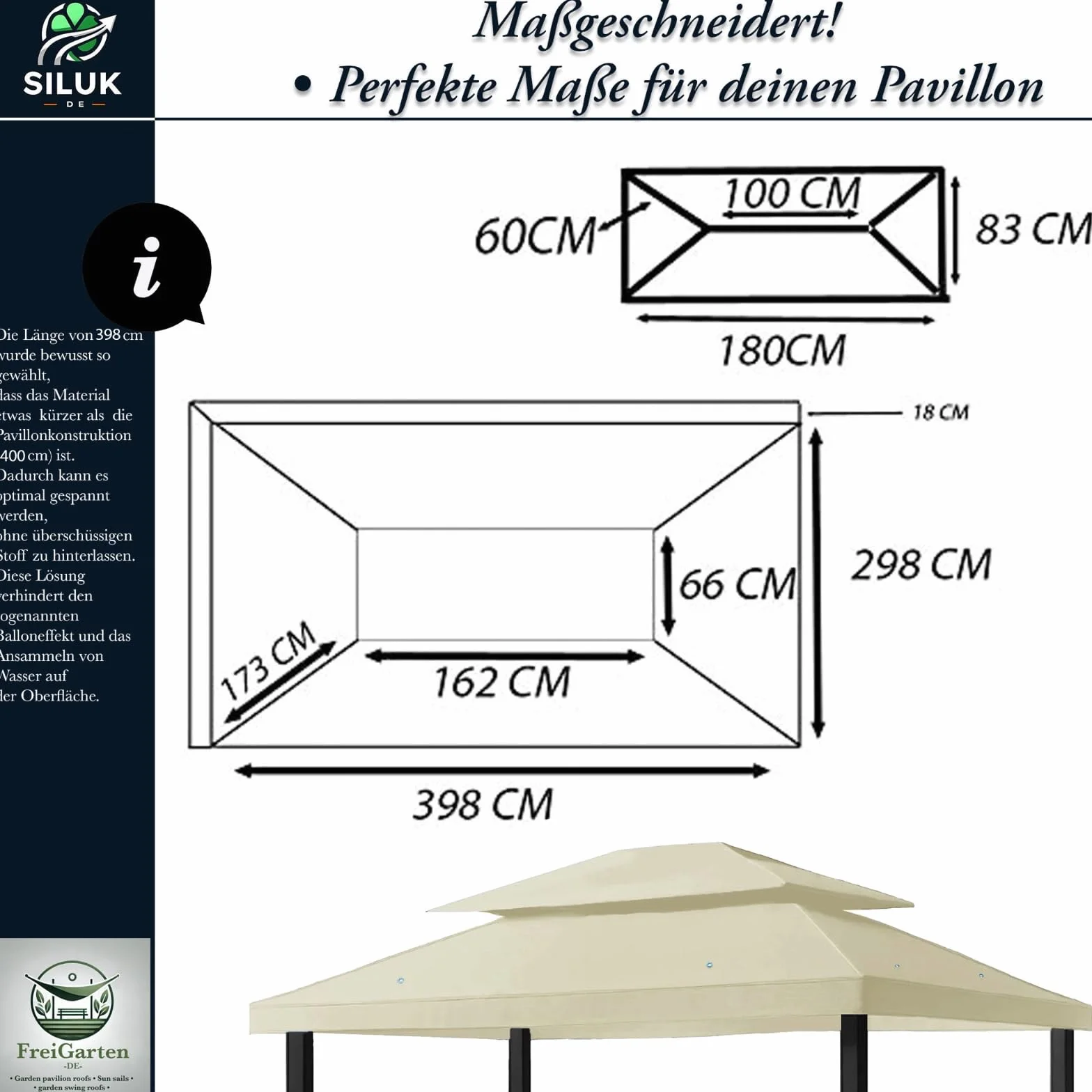Toit de rechange pour pavillon de jardin 3 x 4 m Étanche PVC 370 g/m² beige