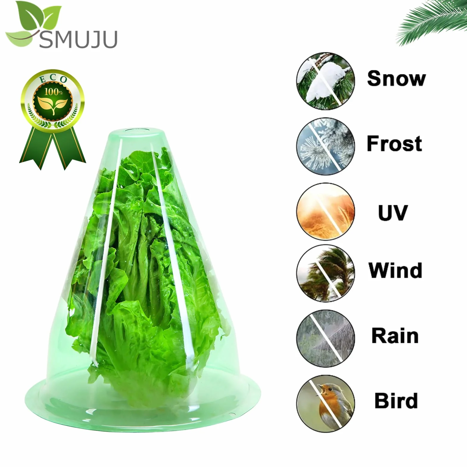 Garden Cloches for Plants 12 Pieces 7.8" D x 9.4" H Green Plant Protectors