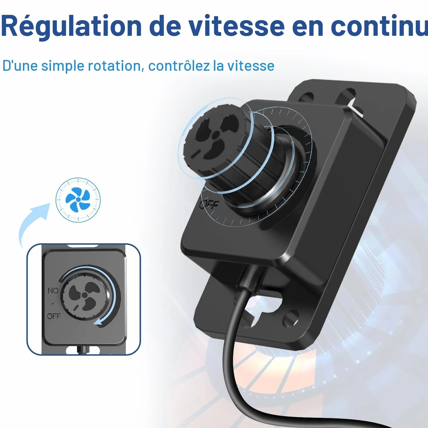 Extracteur d'Air 150mm 688m³/h avec Contrôleur de Vitesse Variable pour Ventilation