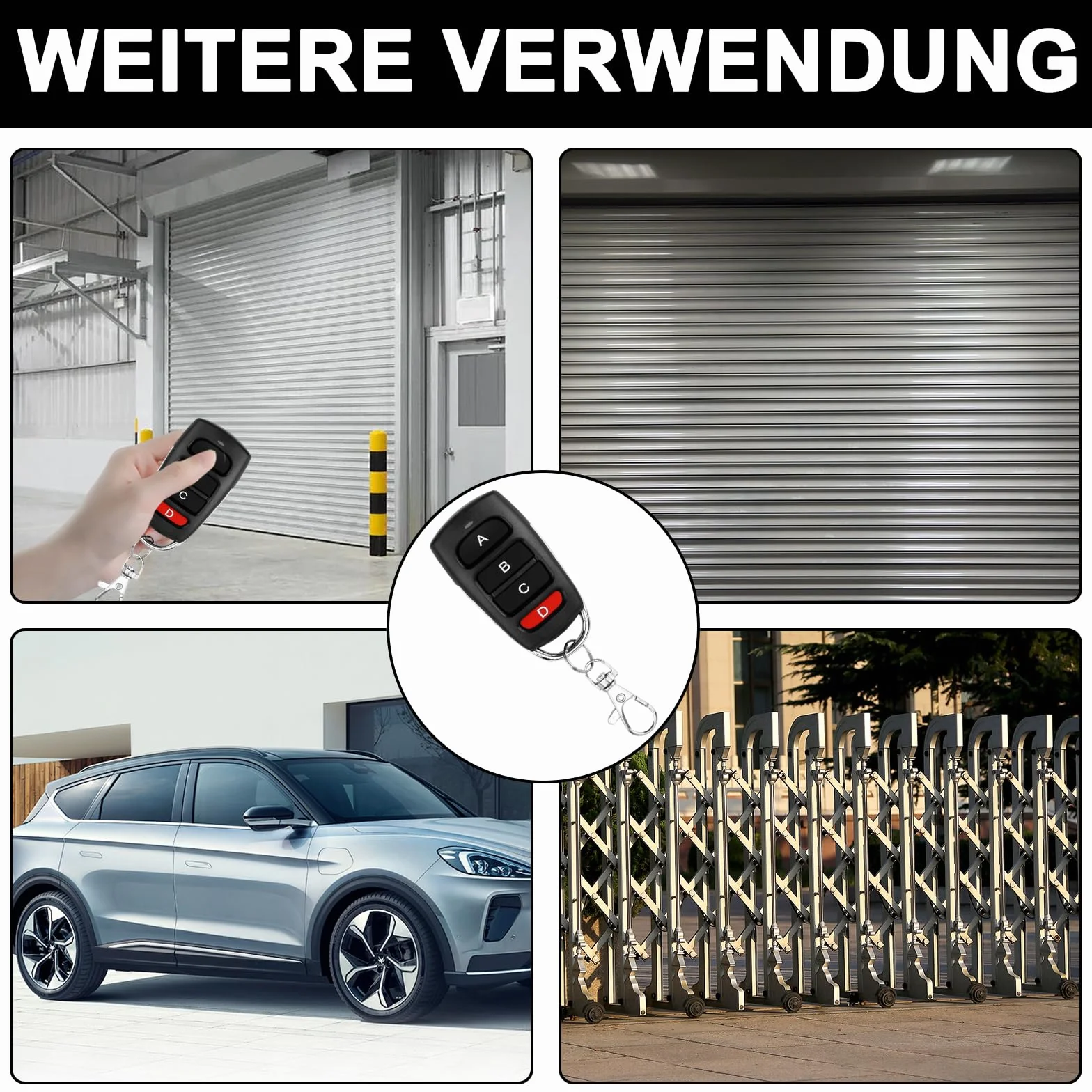 Télécommande universelle pour porte de garage, 433,92 MHz, 433 MHz, 433 MHz, avec porte-clés, pour voitures, portes de garage, portails, interrupteur de volet roulant