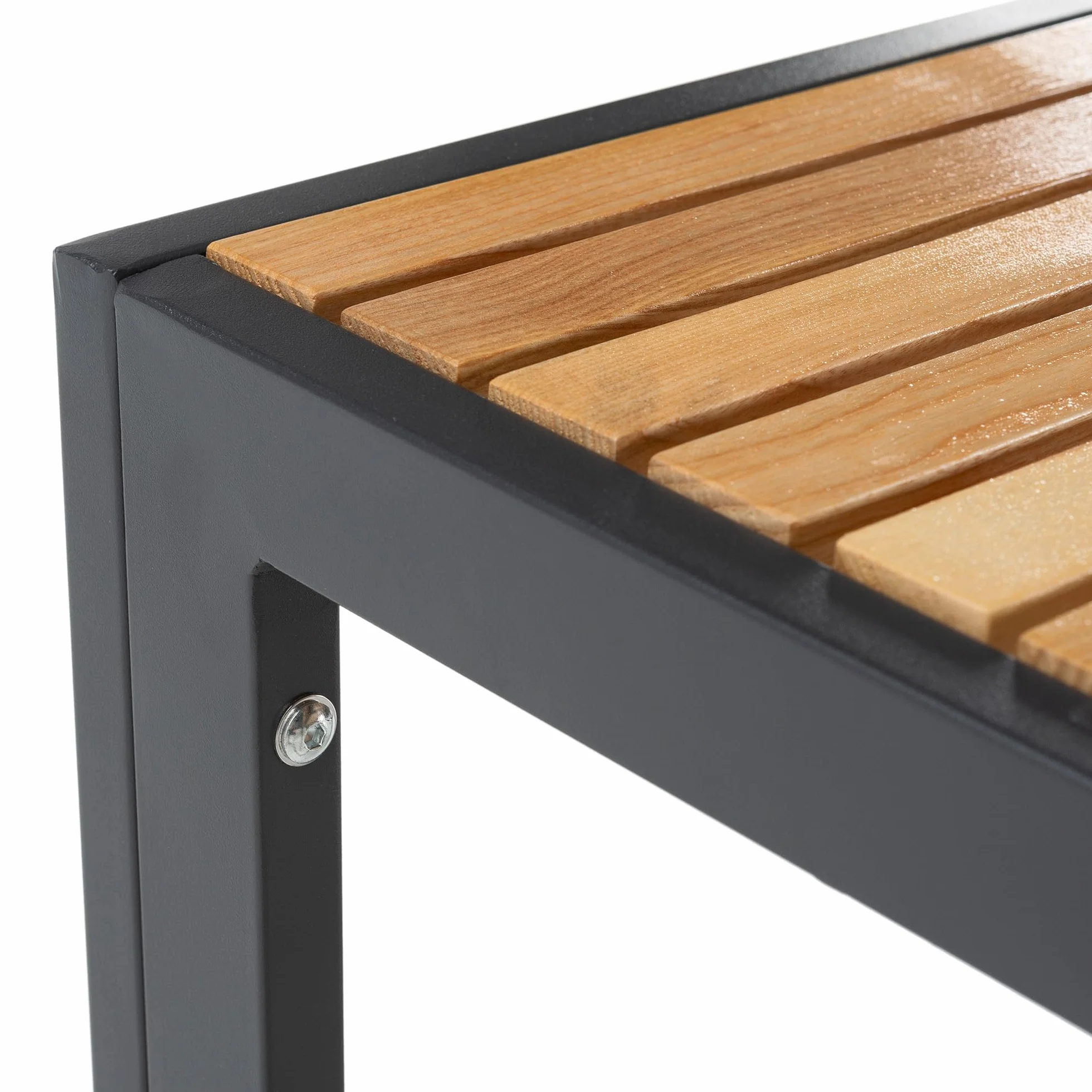 HOMN LIVING Table de Jardin carrée 70x70x72 cm Bois Métal Noir