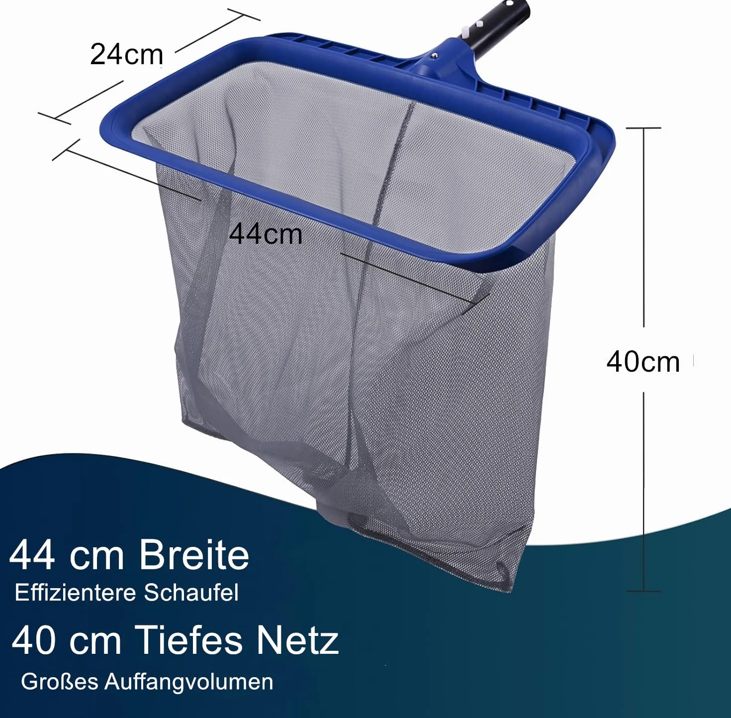 POOLIFE Épuisette de piscine avec cadre stable, efficace
