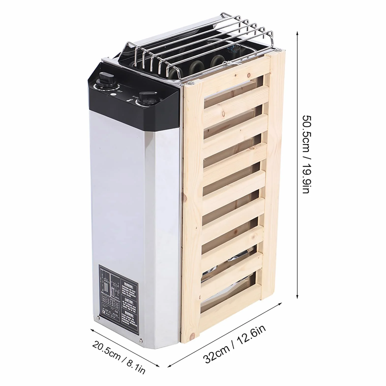 01 Poêle de Sauna, poêle de Sauna en Acier Inoxydable en Acier Inoxydable, Tube de Chauffage électrique de qualité 3KW Longues Heures de Travail pour Appartement d'hôtel