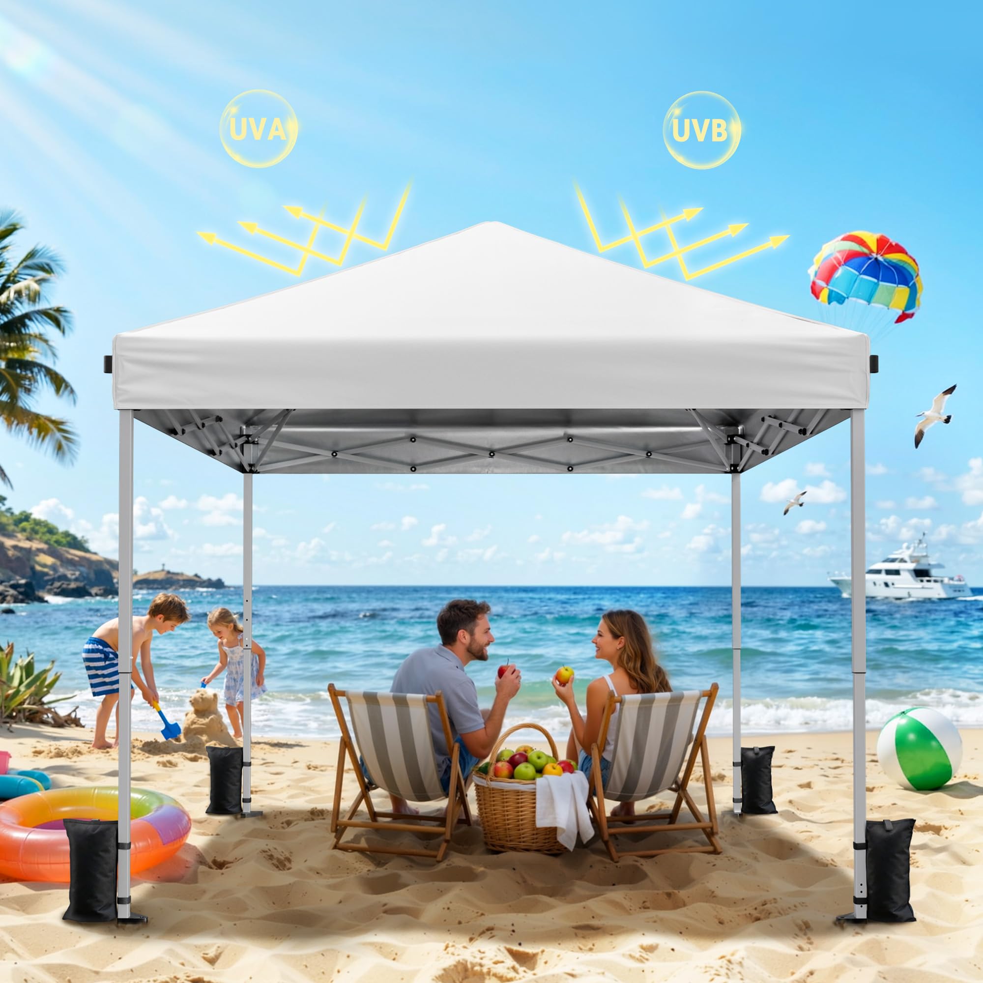White 10x10 Instant Setup Outdoor Canopy