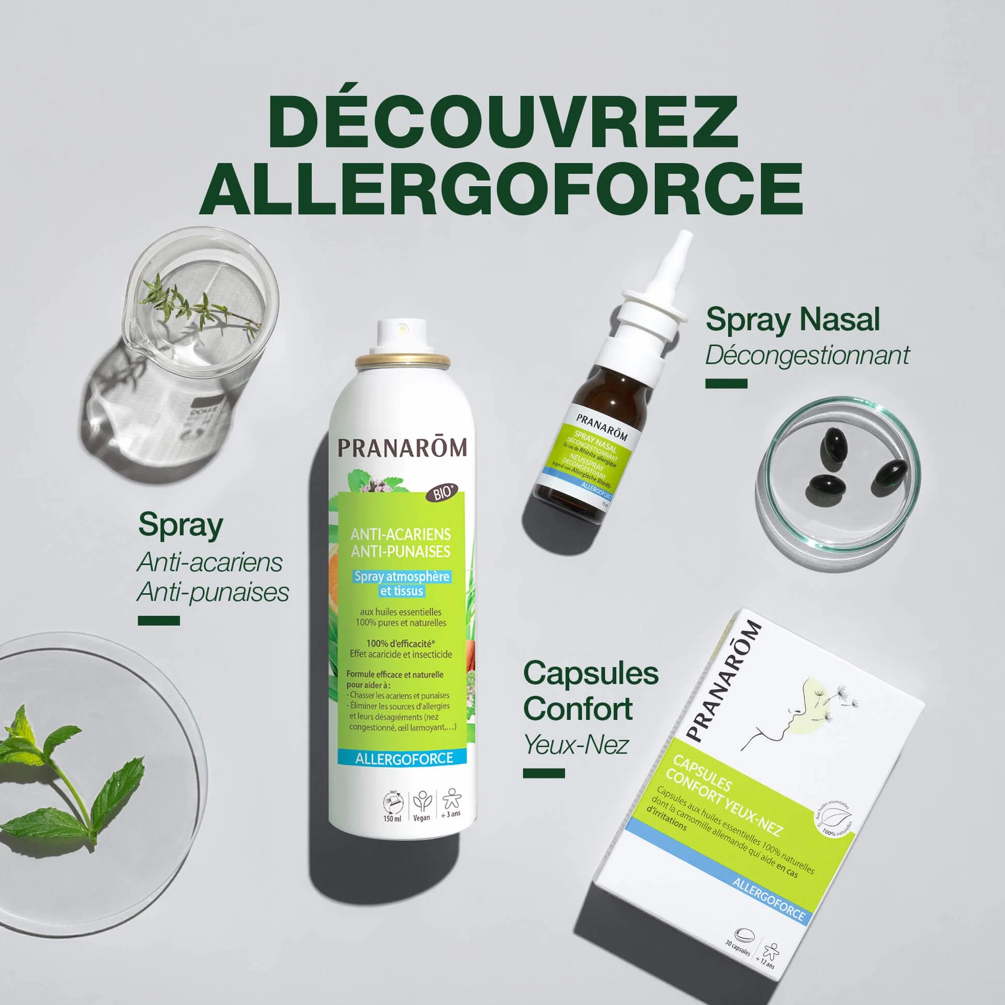 Pranarôm ALLERGOFORCE Spray anti-acariens et punaises de lit 150 ml