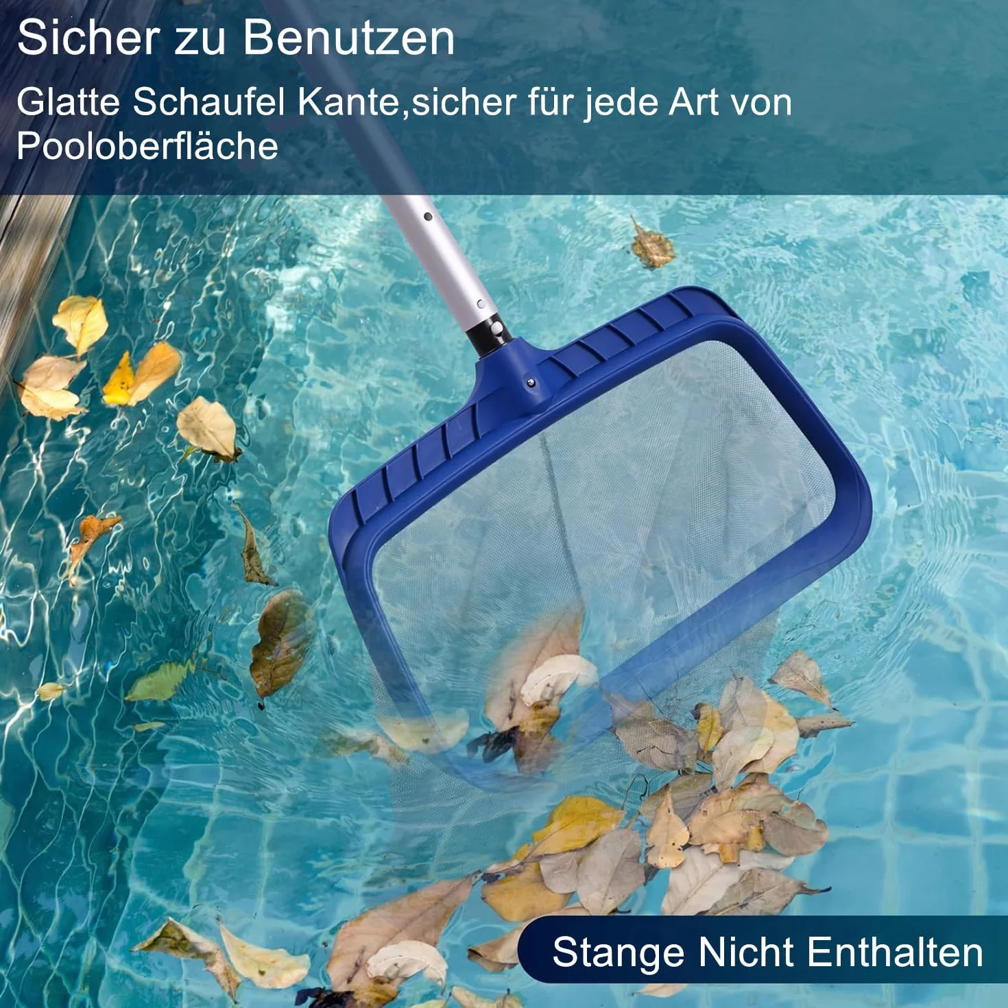 POOLIFE Épuisette de piscine avec cadre stable, efficace