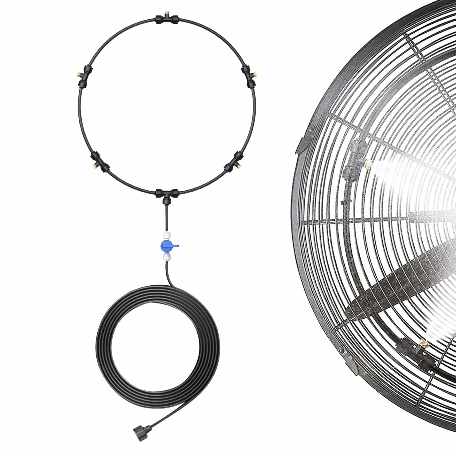 Kit de brumisation pour ventilateur extérieur portable, se connecte à n'importe quel ventilateur patio jardin