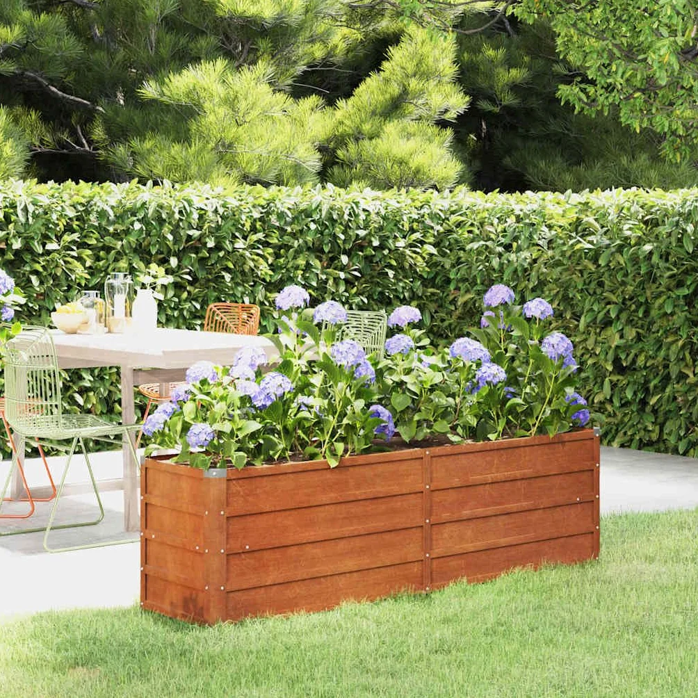 vidaXL Lit Surélevé de Jardin Jardinière Acier Corten Rouillé 160x40x45 cm